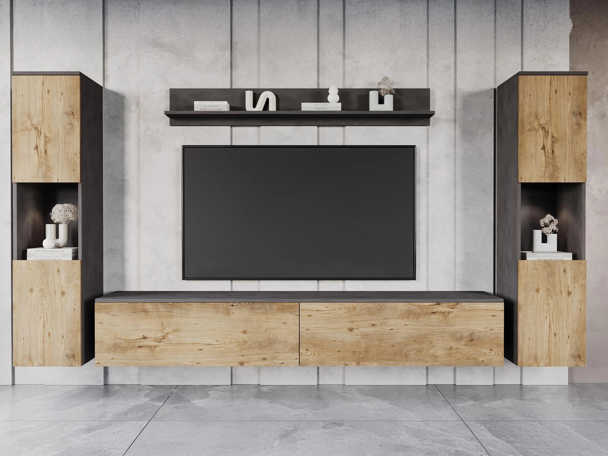 Ensemble de salon Sarasota 131 (Matera gris + Châtaigne)