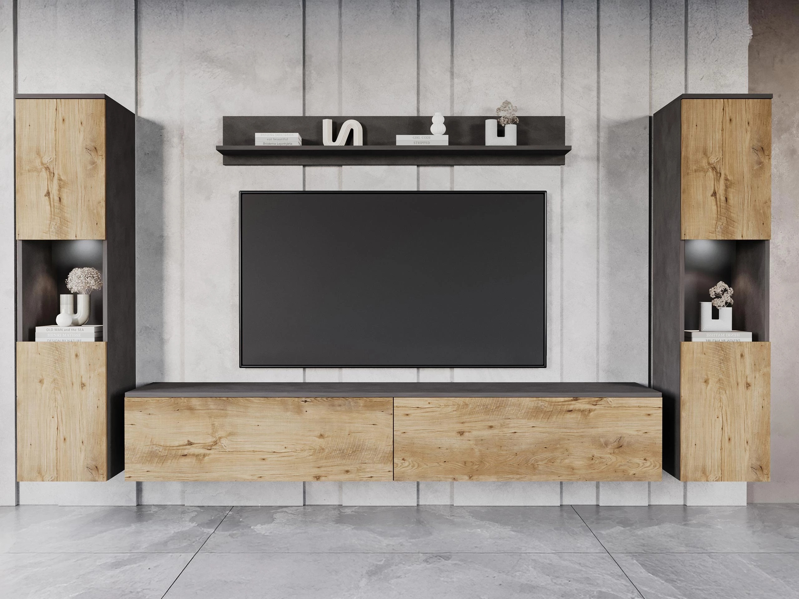 Ensemble de salon Sarasota 131 (Matera gris + Châtaigne)