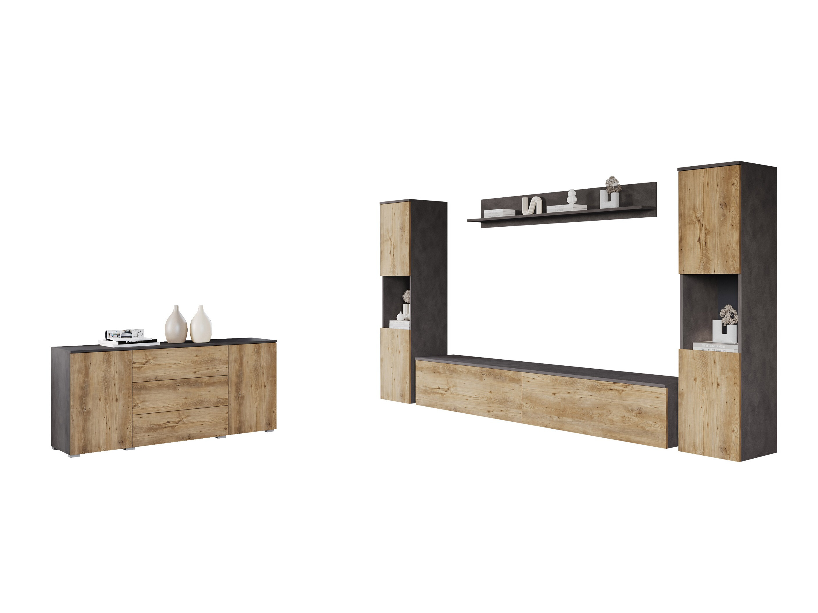 Ensemble de salon Sarasota 133 (Matera gris + Châtaigne)