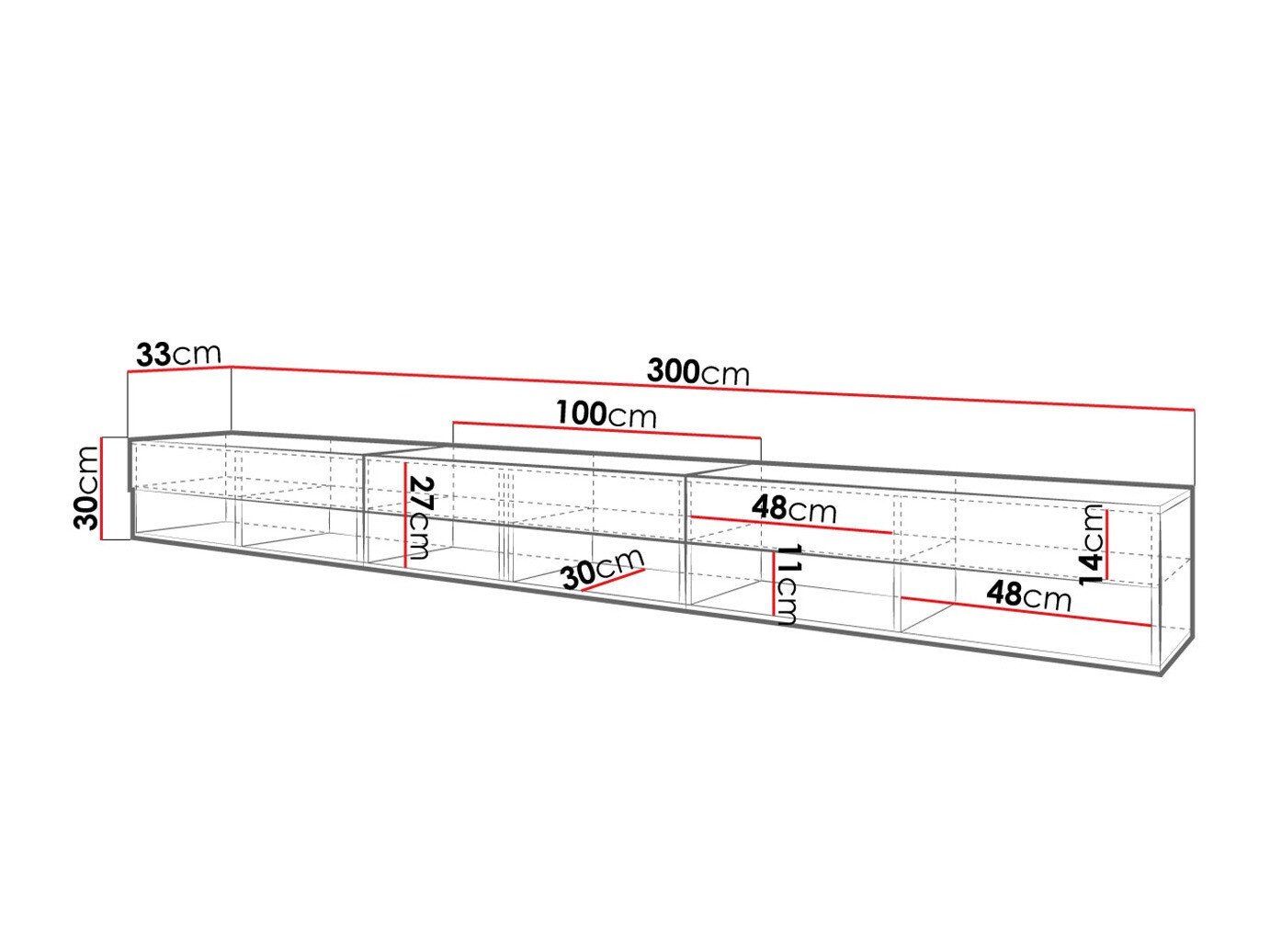 Meuble TV Sarasota 144 (Graphite)