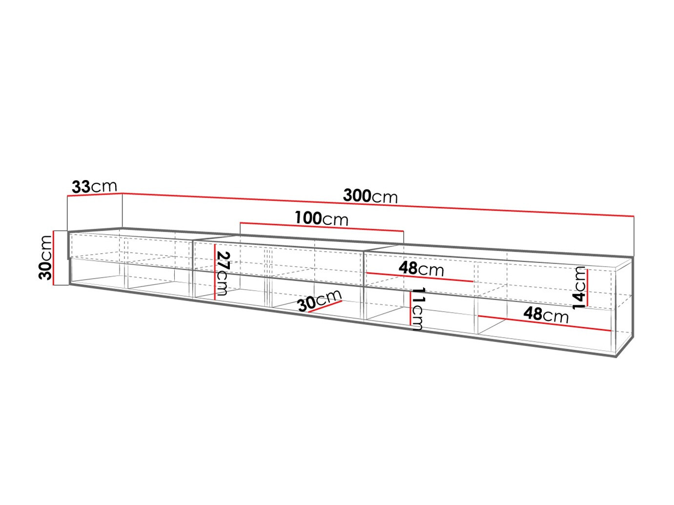 Meuble TV Sarasota 144 (Graphite)