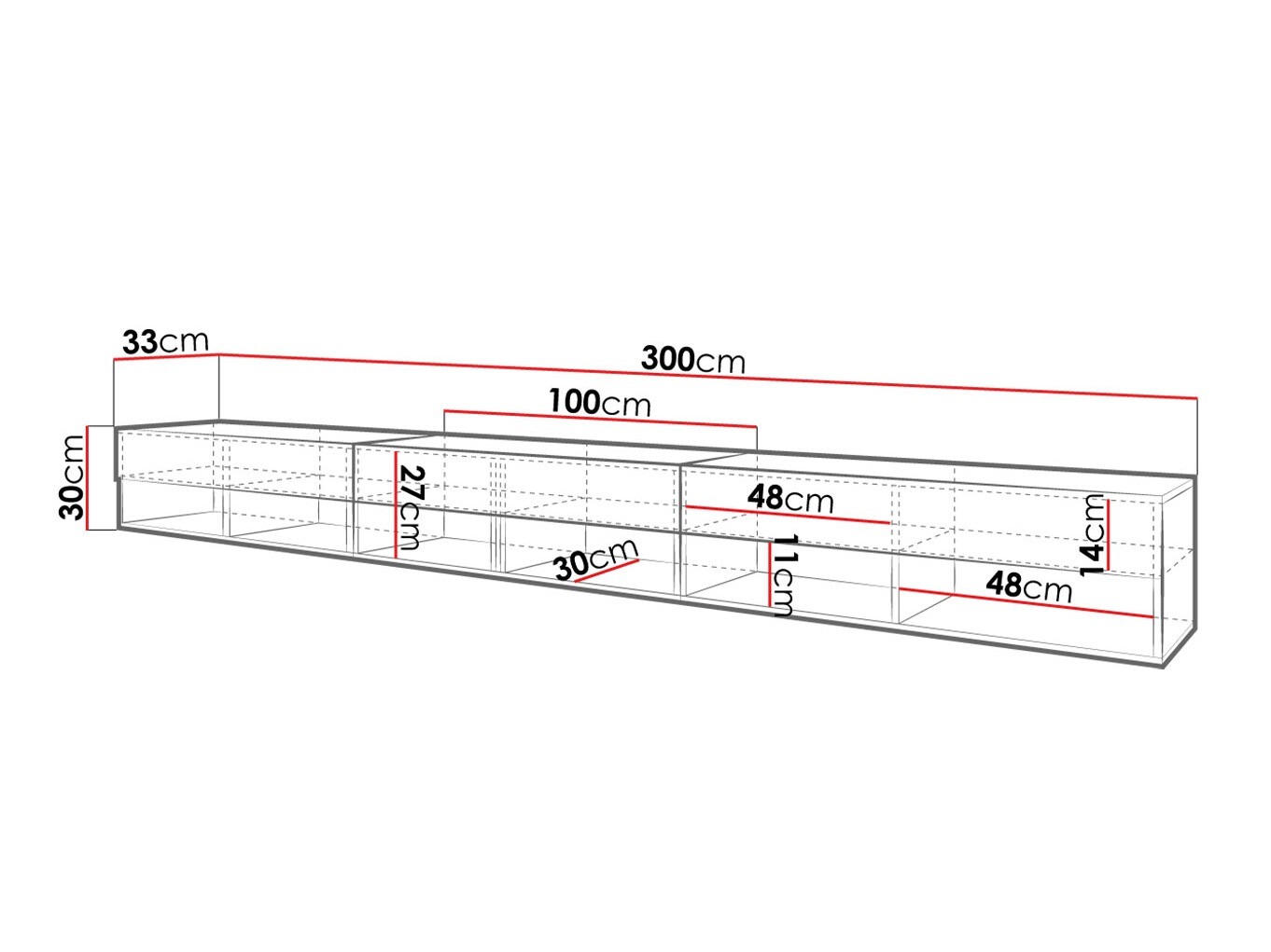 Meuble TV Sarasota 144 (Matera gris + Châtaigne)