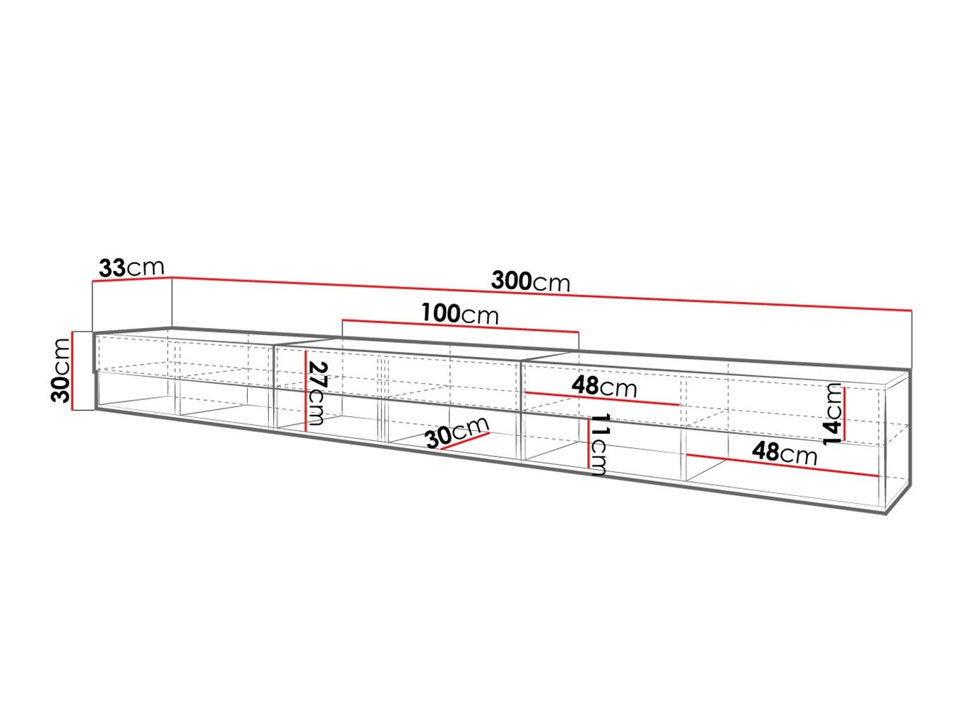 Meuble TV Sarasota 144 (Matera gris + Châtaigne)