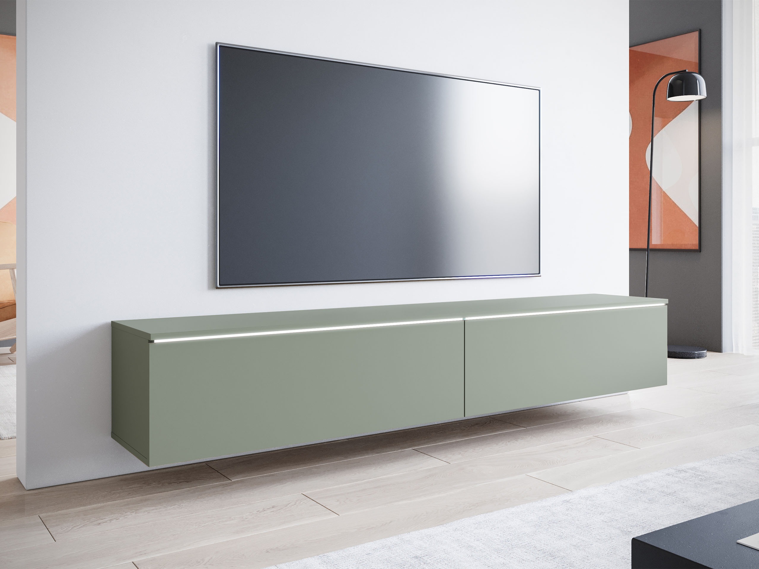 Meuble TV Scientia I (Vert poussiéreux)