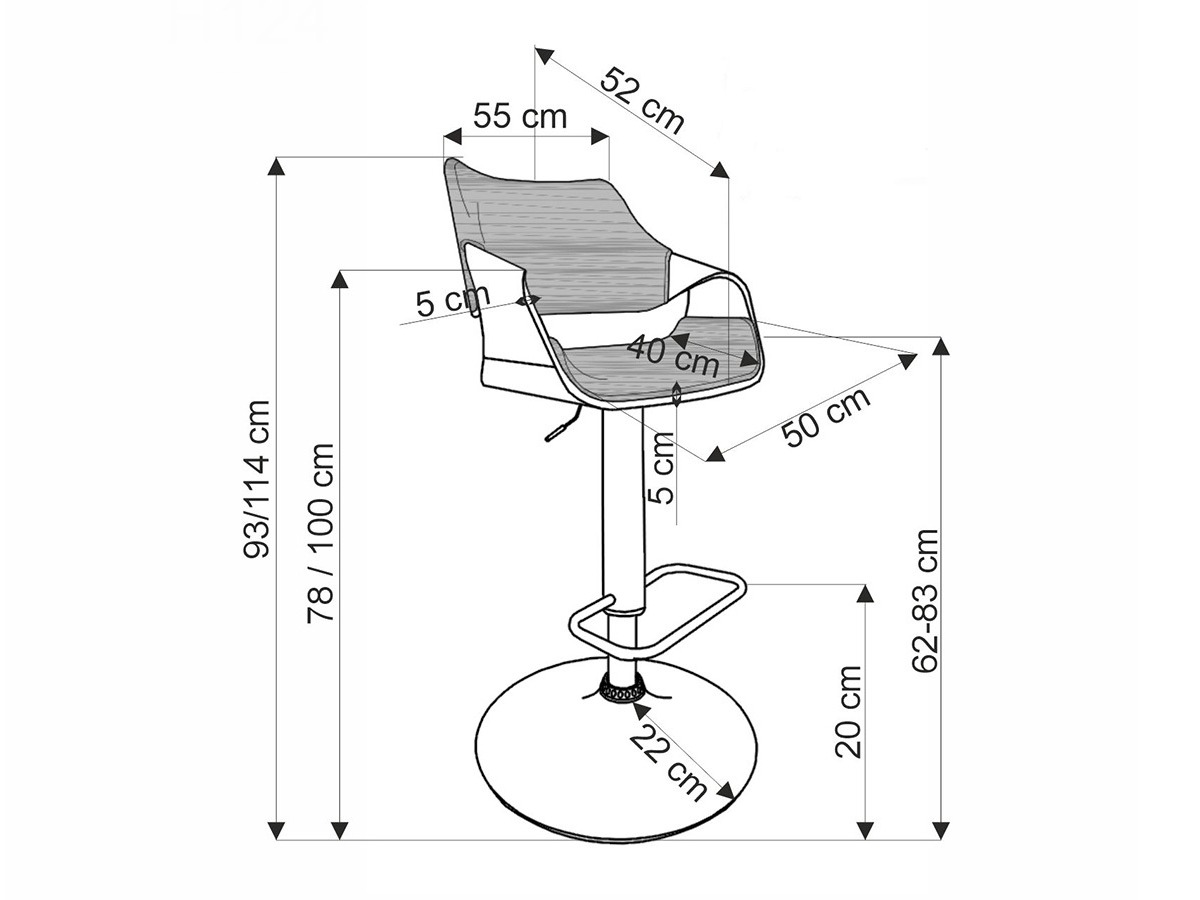 Chaise de bar Houston 1600