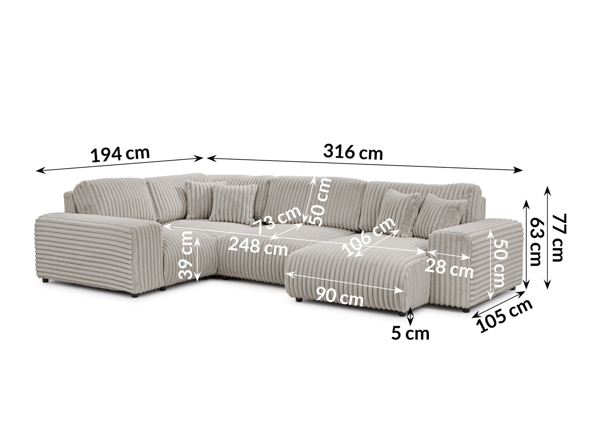 Canapé d'angle Circoru 104 (Vito 07)