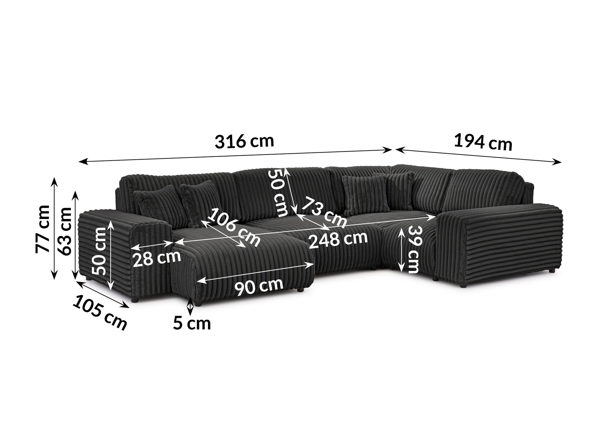 Canapé d'angle Circoru 104 (Vito 18)