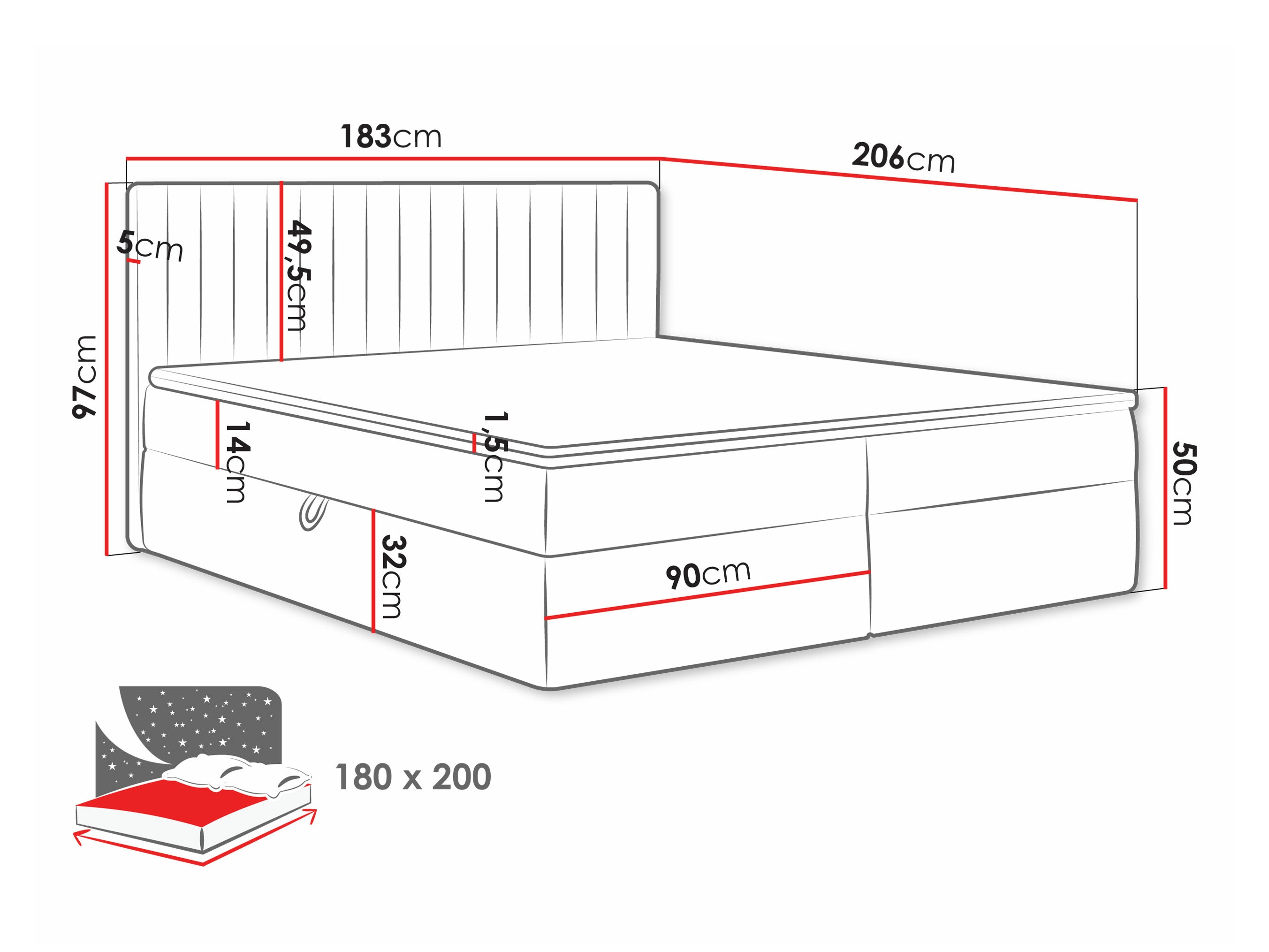 Lit continental Comfivo 481 (Manila 18)