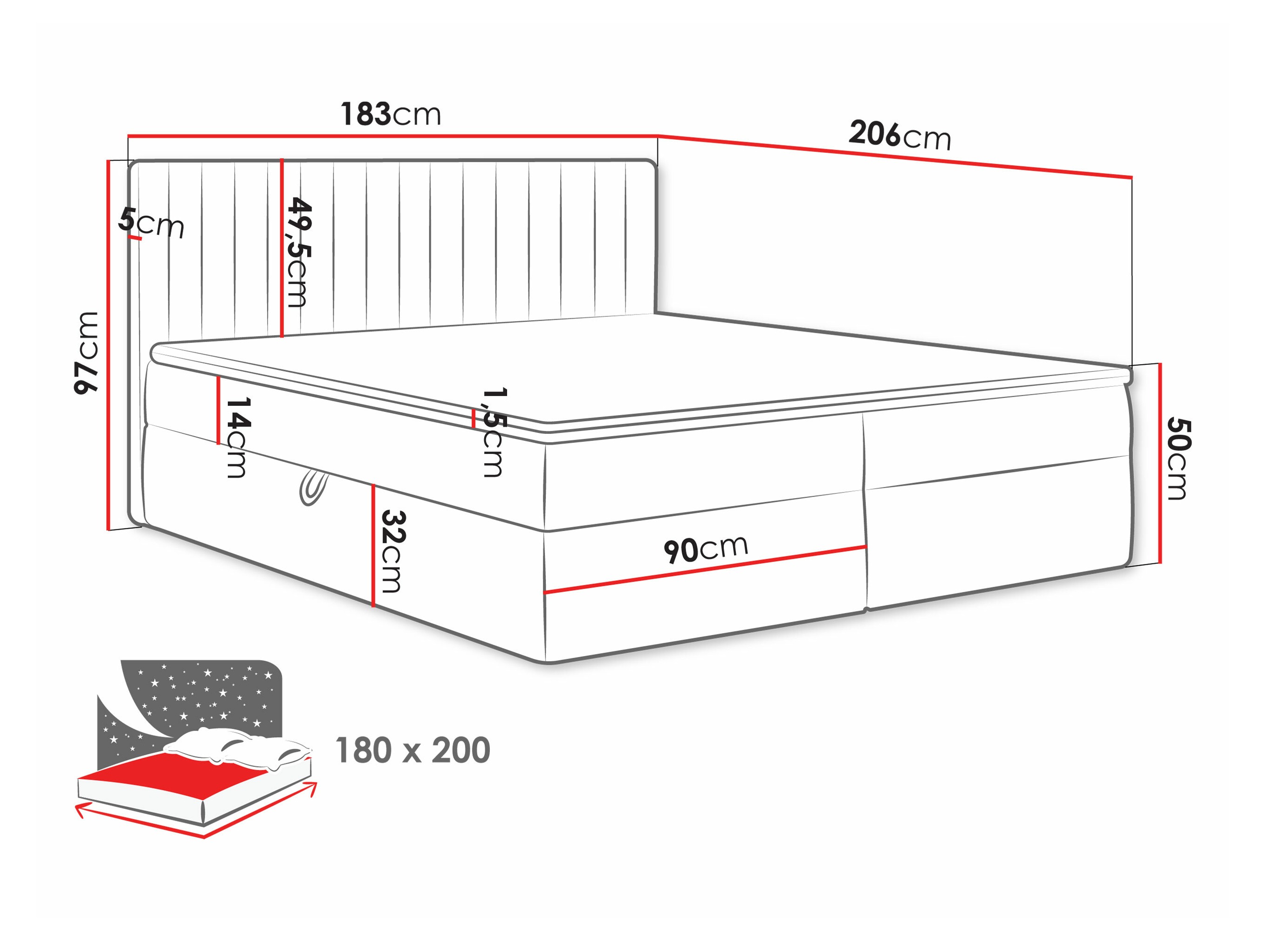 Lit continental Comfivo 481 (Manila 26)