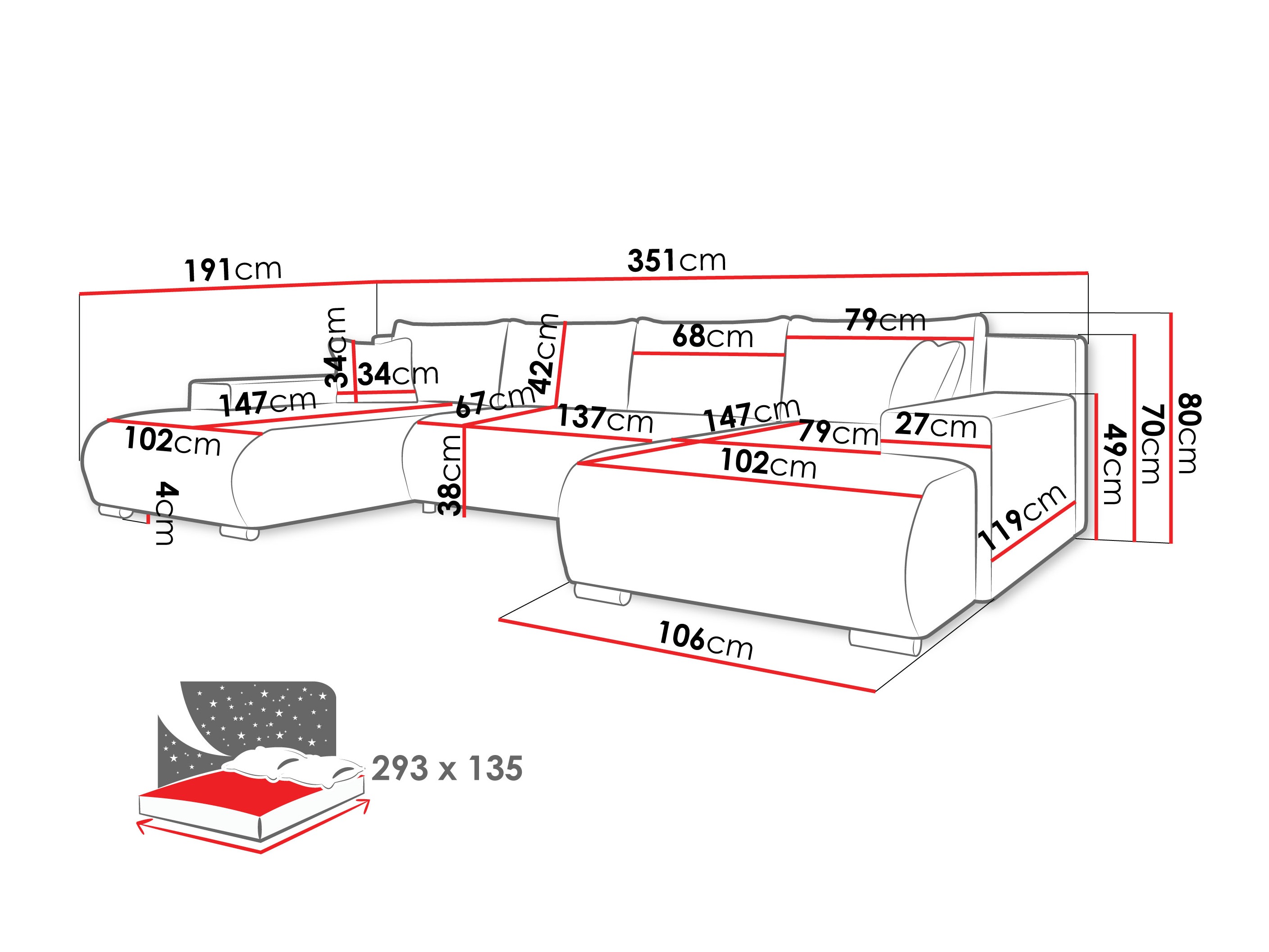 Canapé d'angle Comfivo 483 (Coral 45)