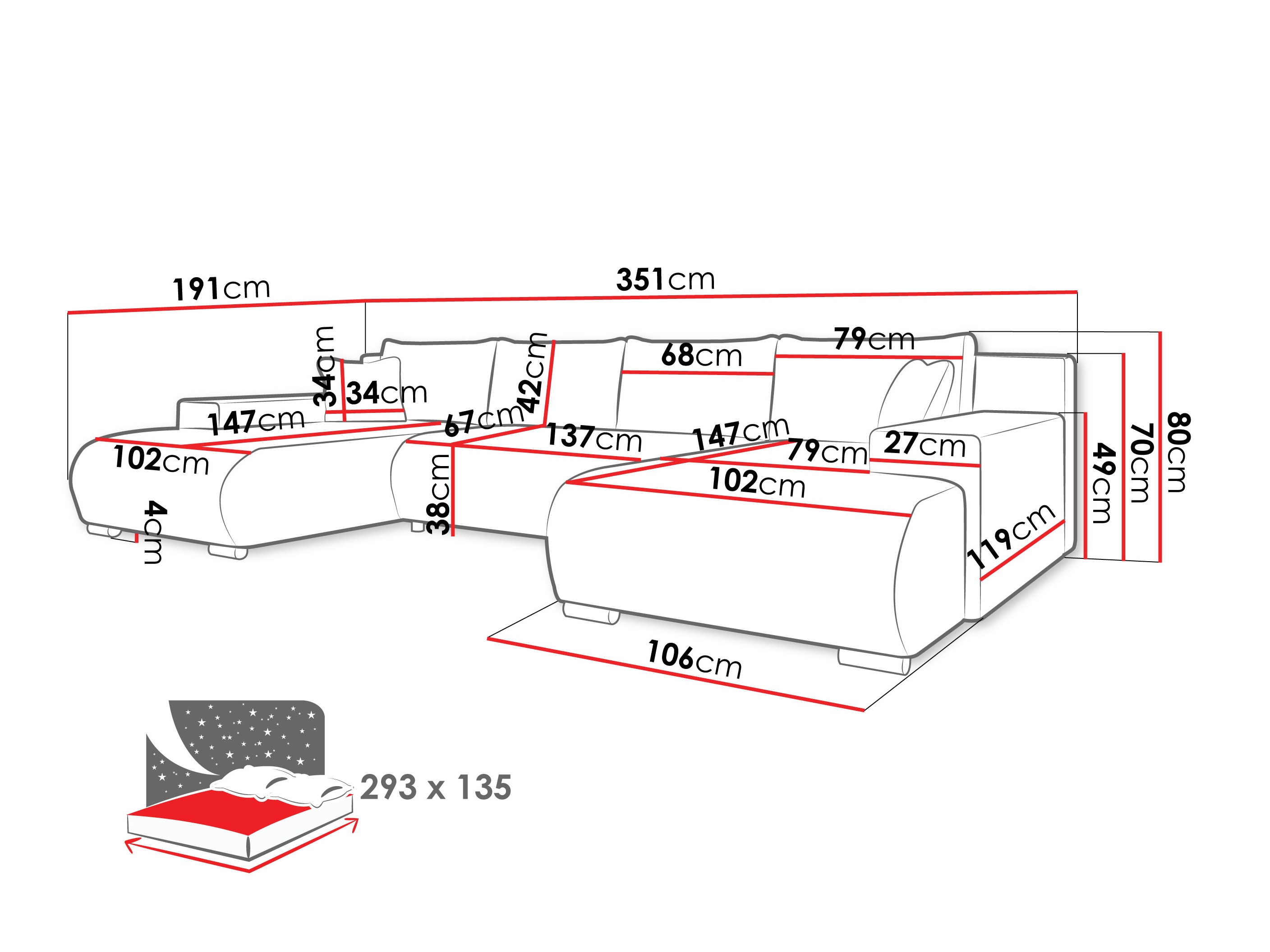 Canapé d'angle Comfivo 483 (Poso 100)