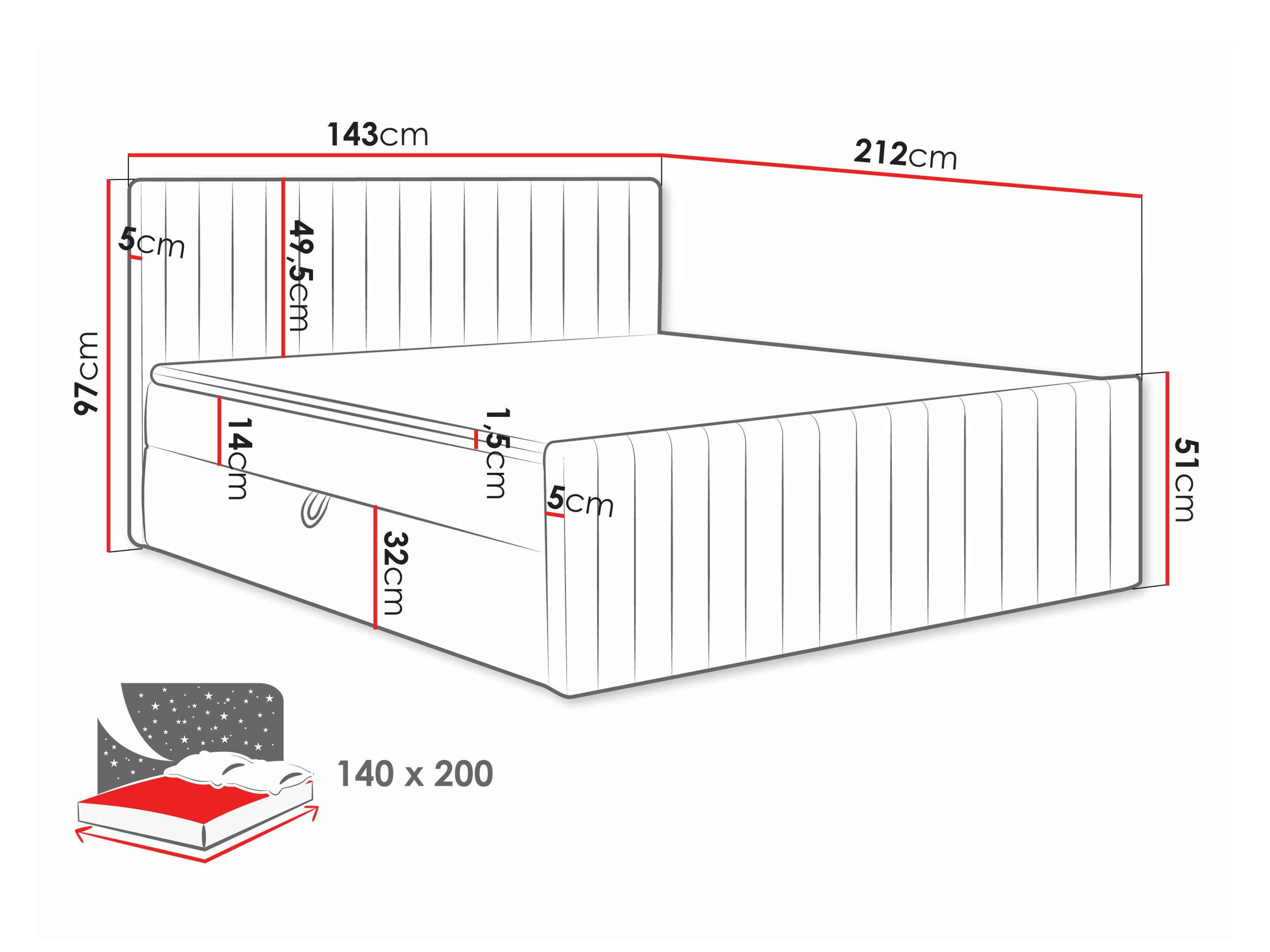 Lit continental Comfivo 482 (Manila 26)
