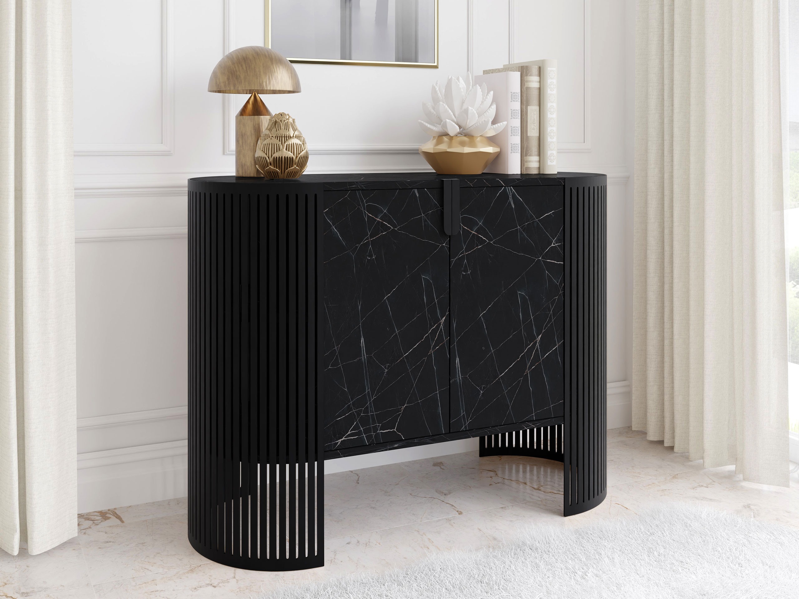 Buffet Civer (Noir + Marbre noir)