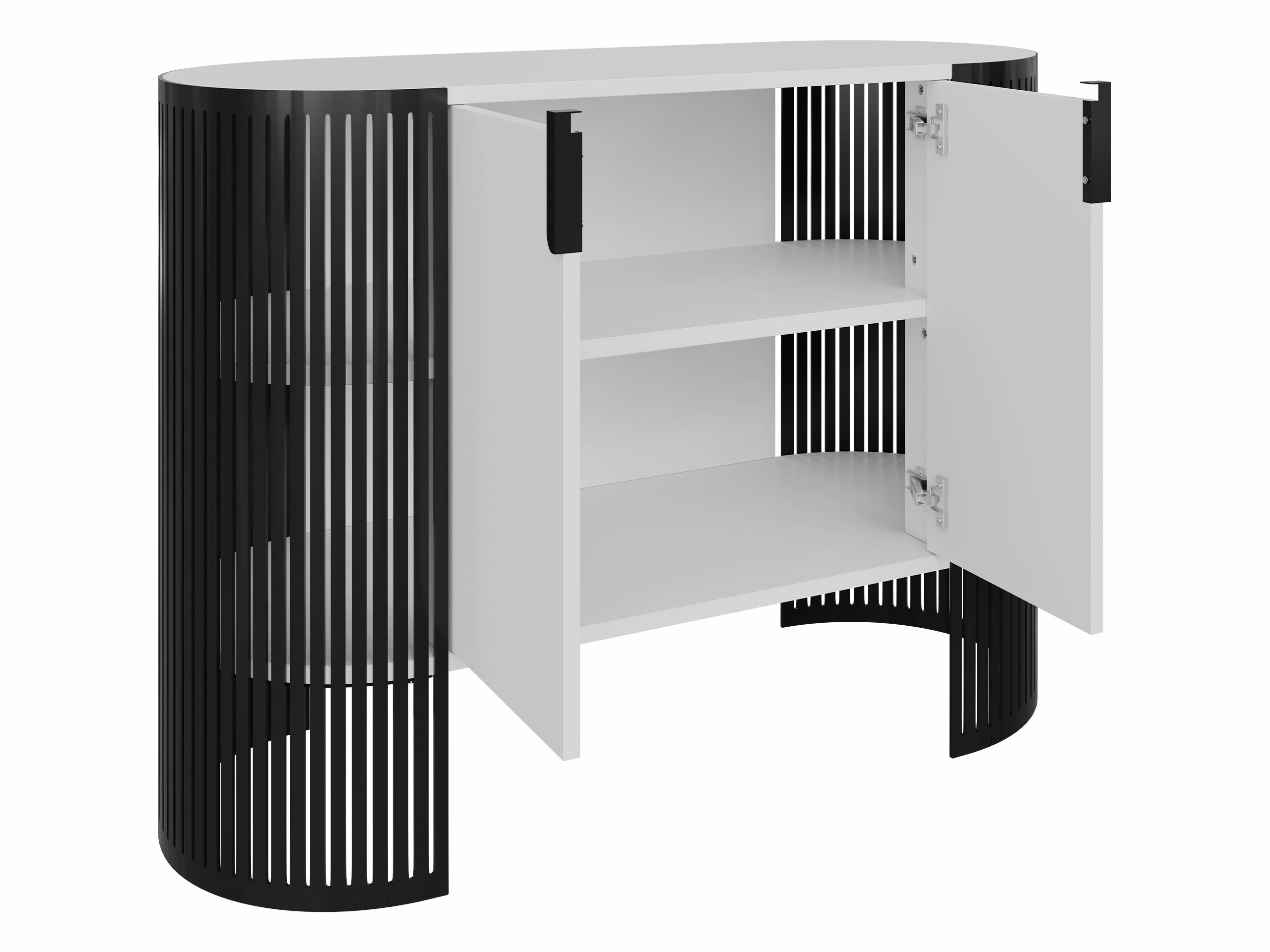 Buffet Oswego 140 (Noir + Marbre noir)