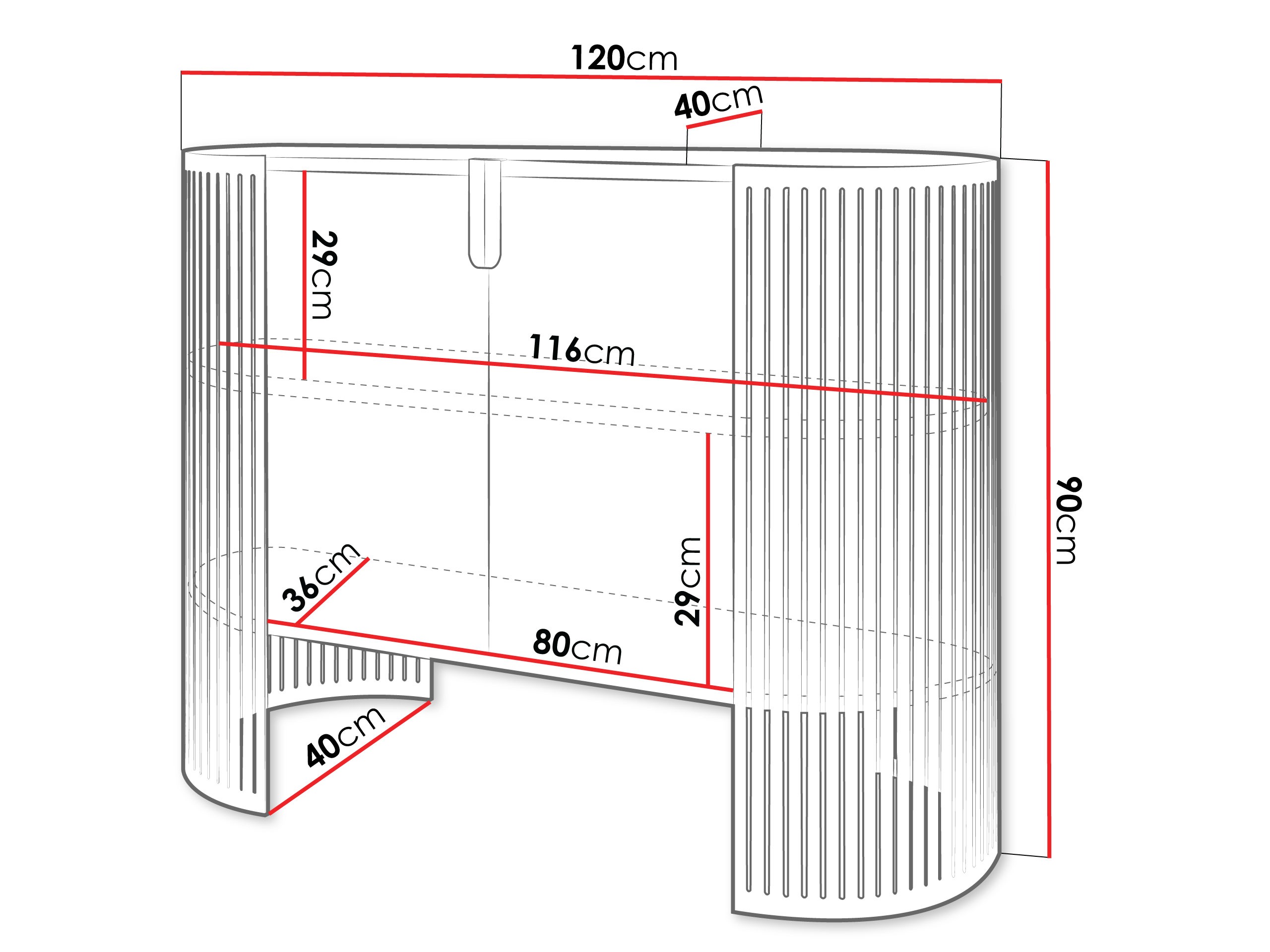 Buffet Sordore 130 (Rose + Marbre blanc)