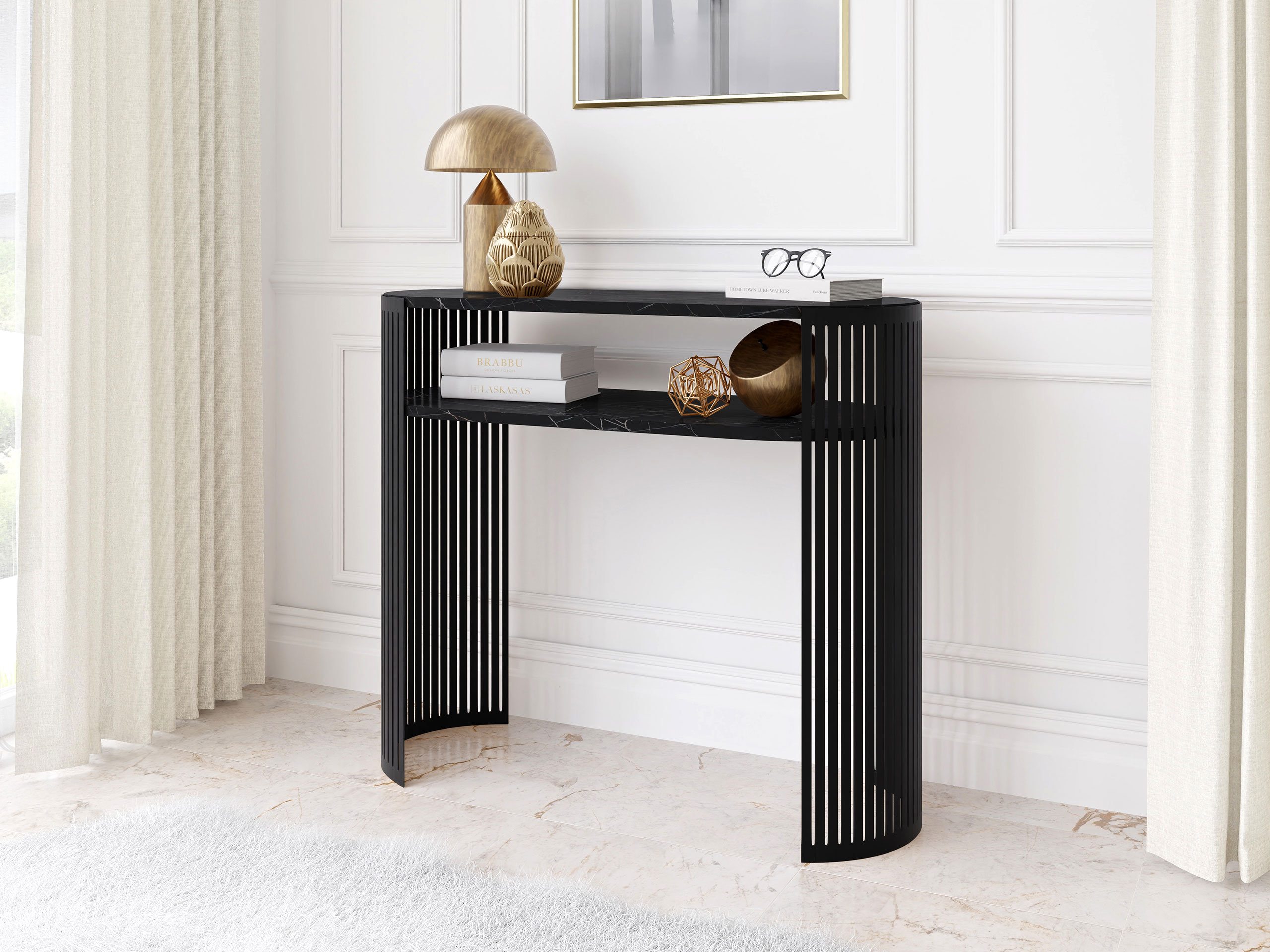 Console Civer (Noir + Marbre noir)