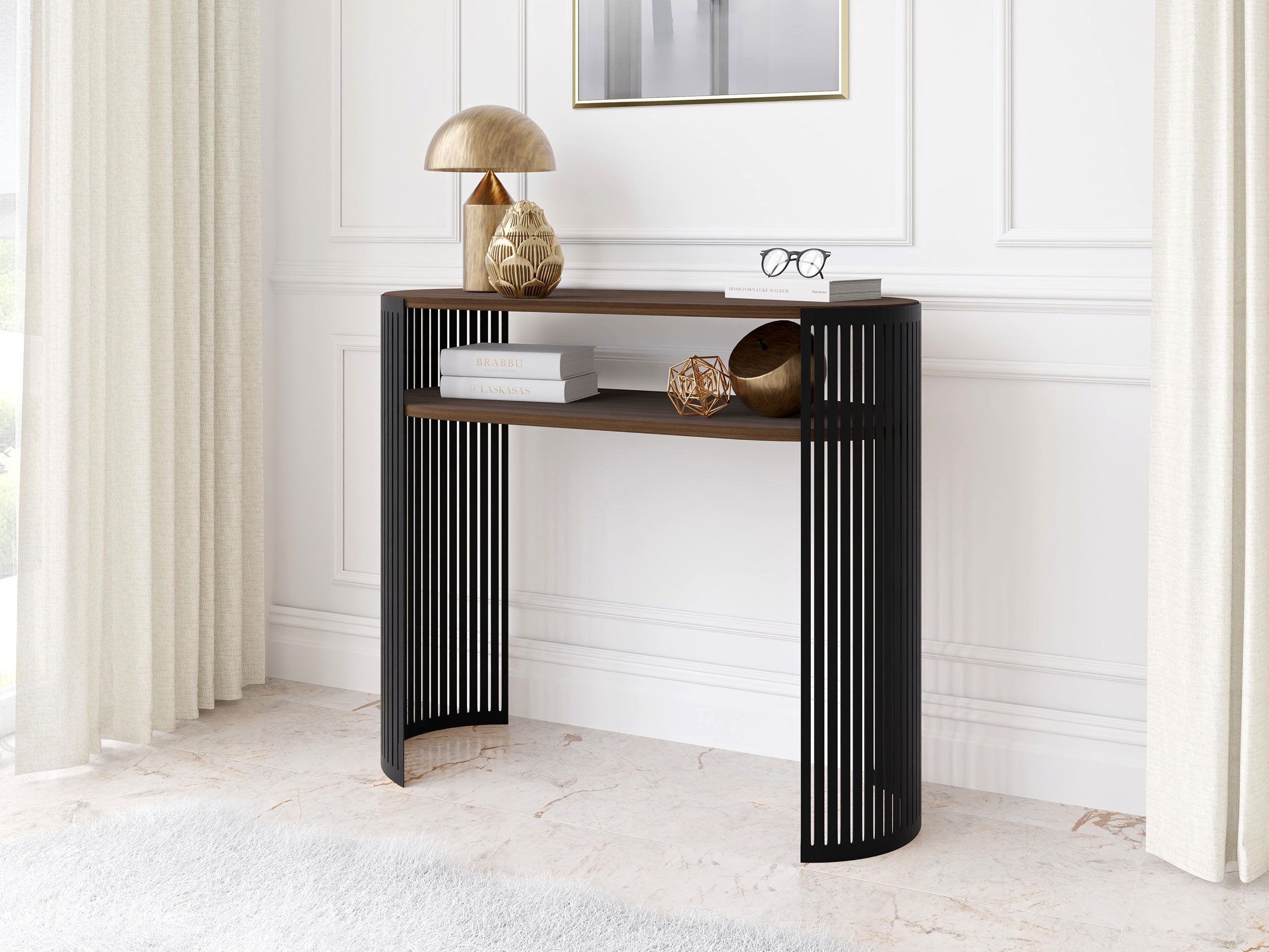 Console Sordore 132 (Noir + Noyer)