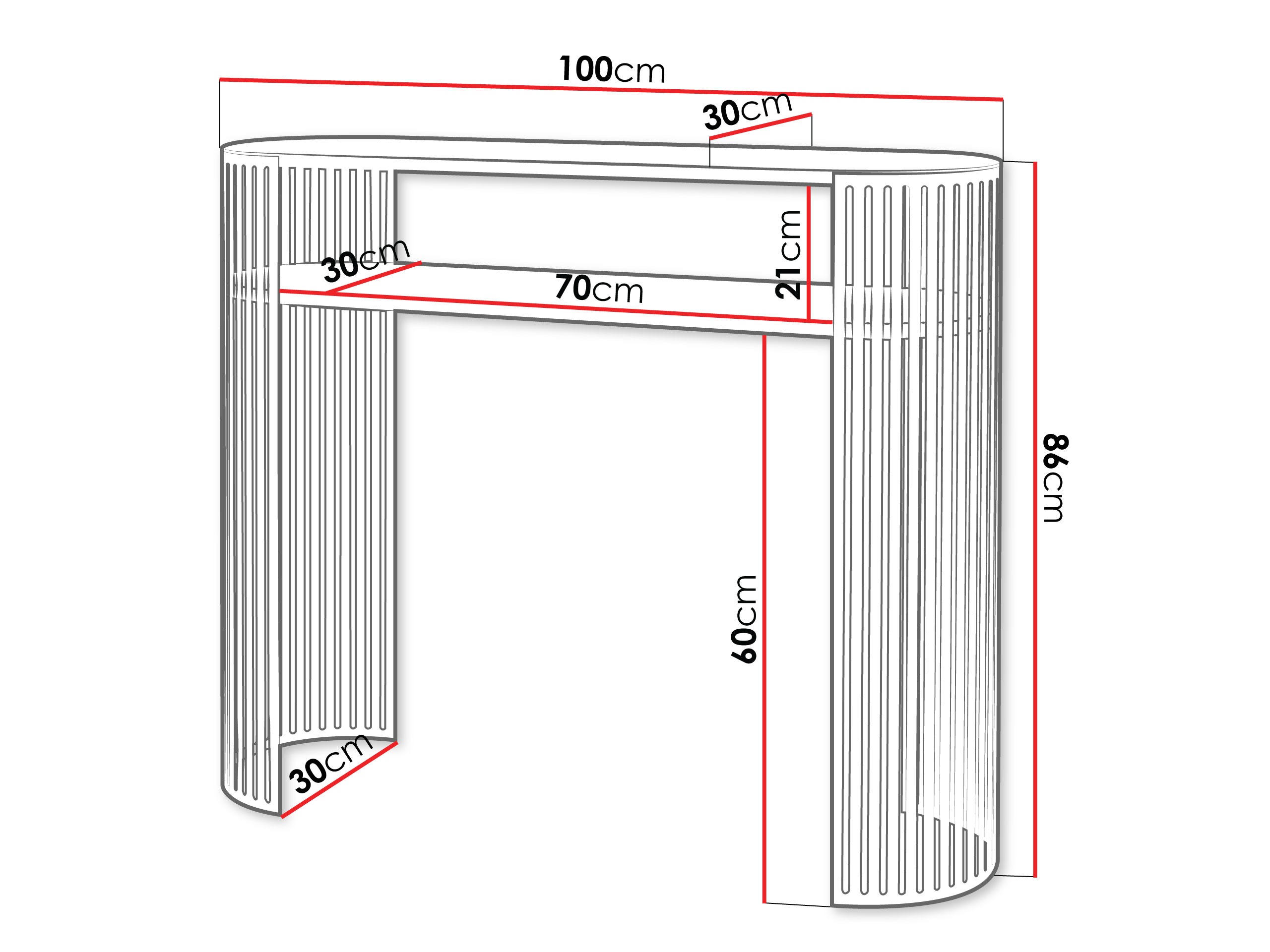 Console Sordore 132 (Noir + Noyer)