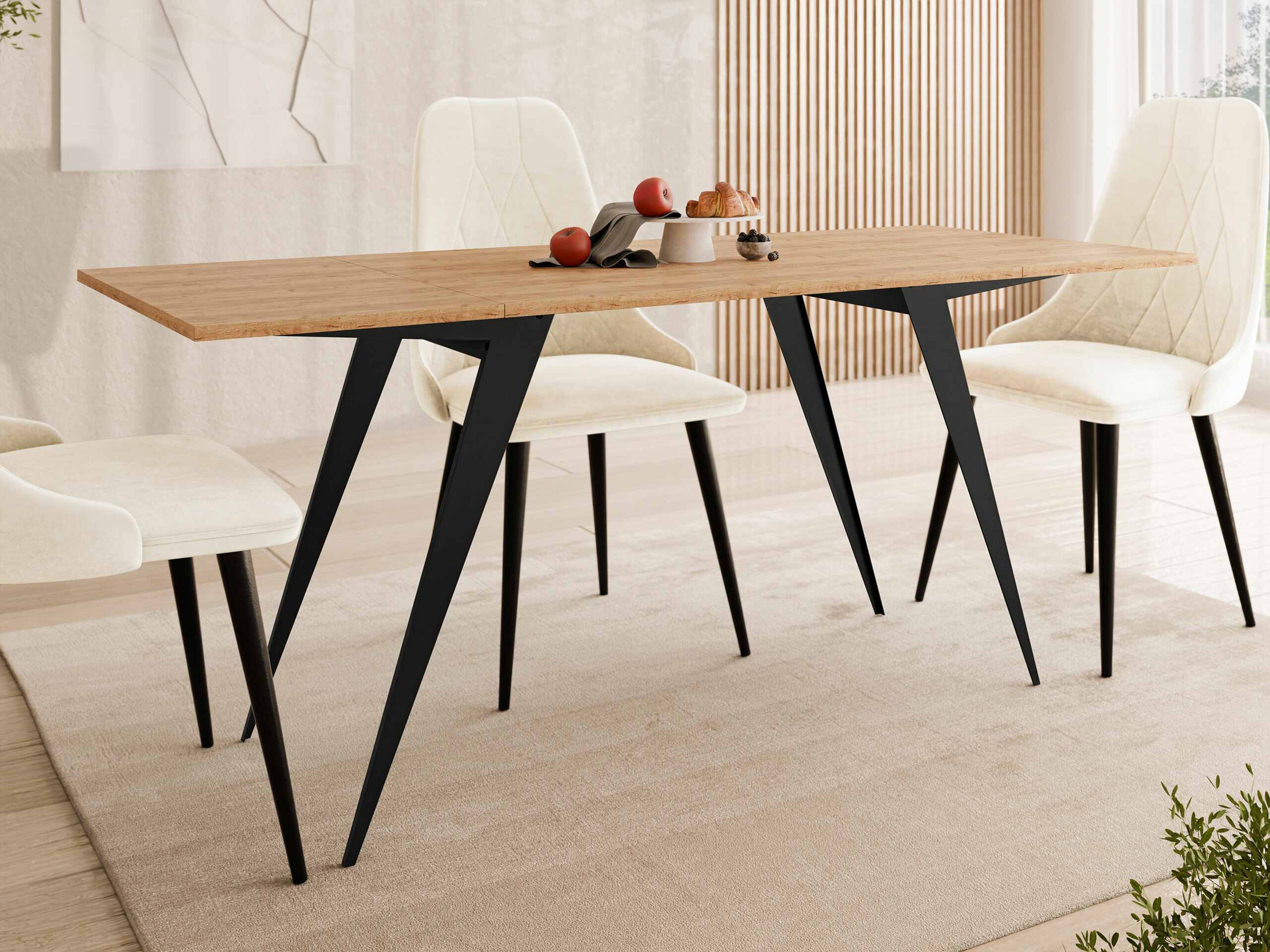 Table basse transformable Oswego 150 (Chêne Craft doré + Noir)