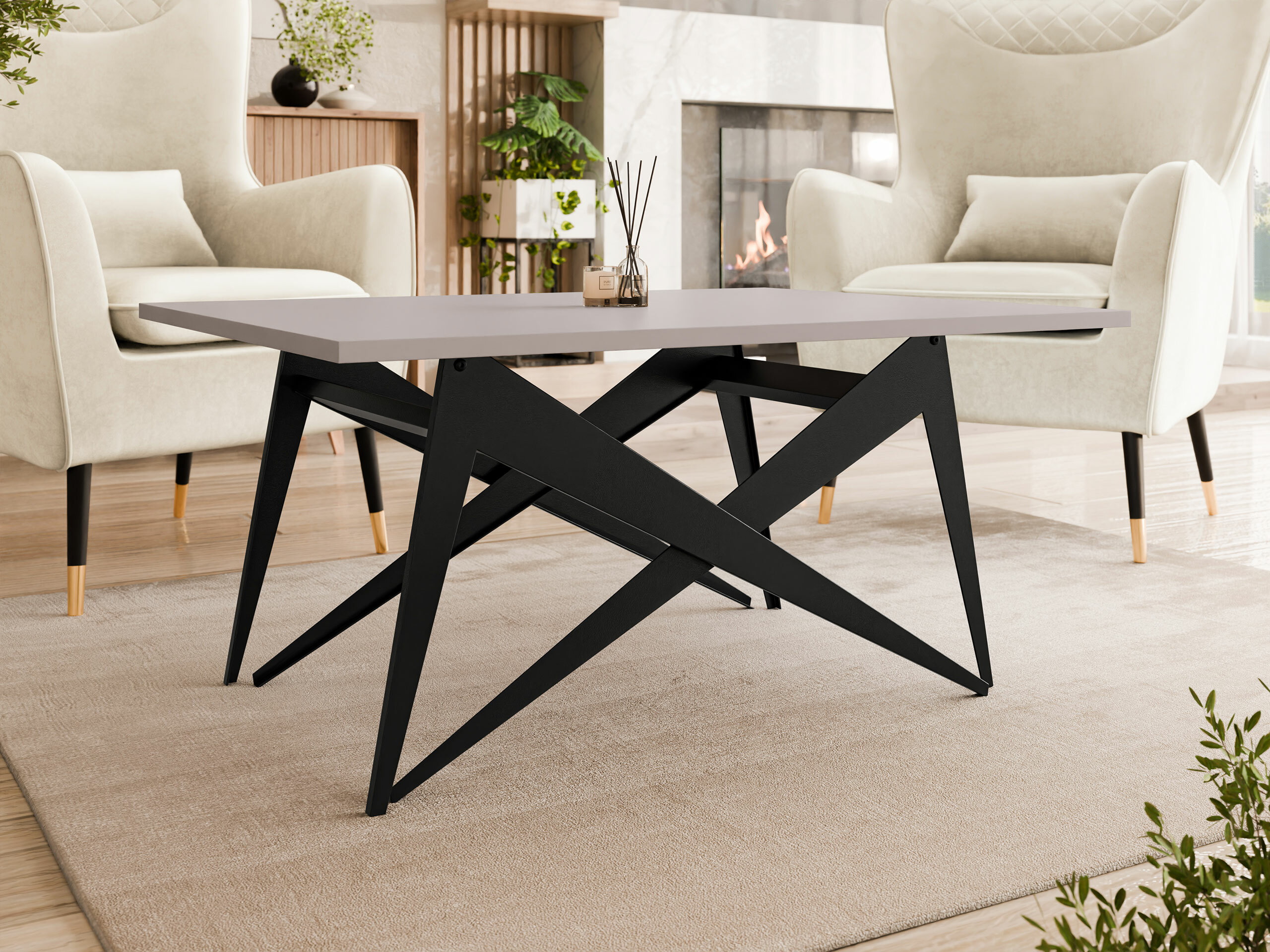 Table basse transformateur Oswego 150 (Cachemire + Noir)