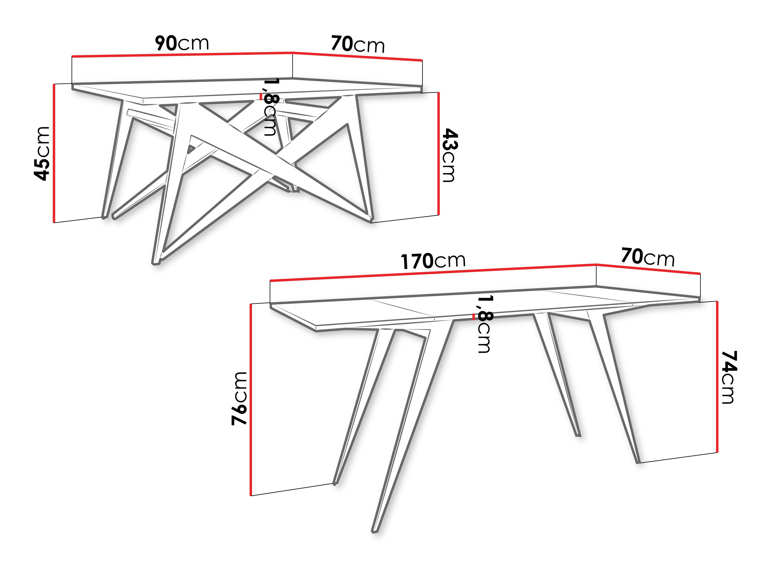 Table basse transformateur Oswego 150 (Chêne doré artisanal + Noir)