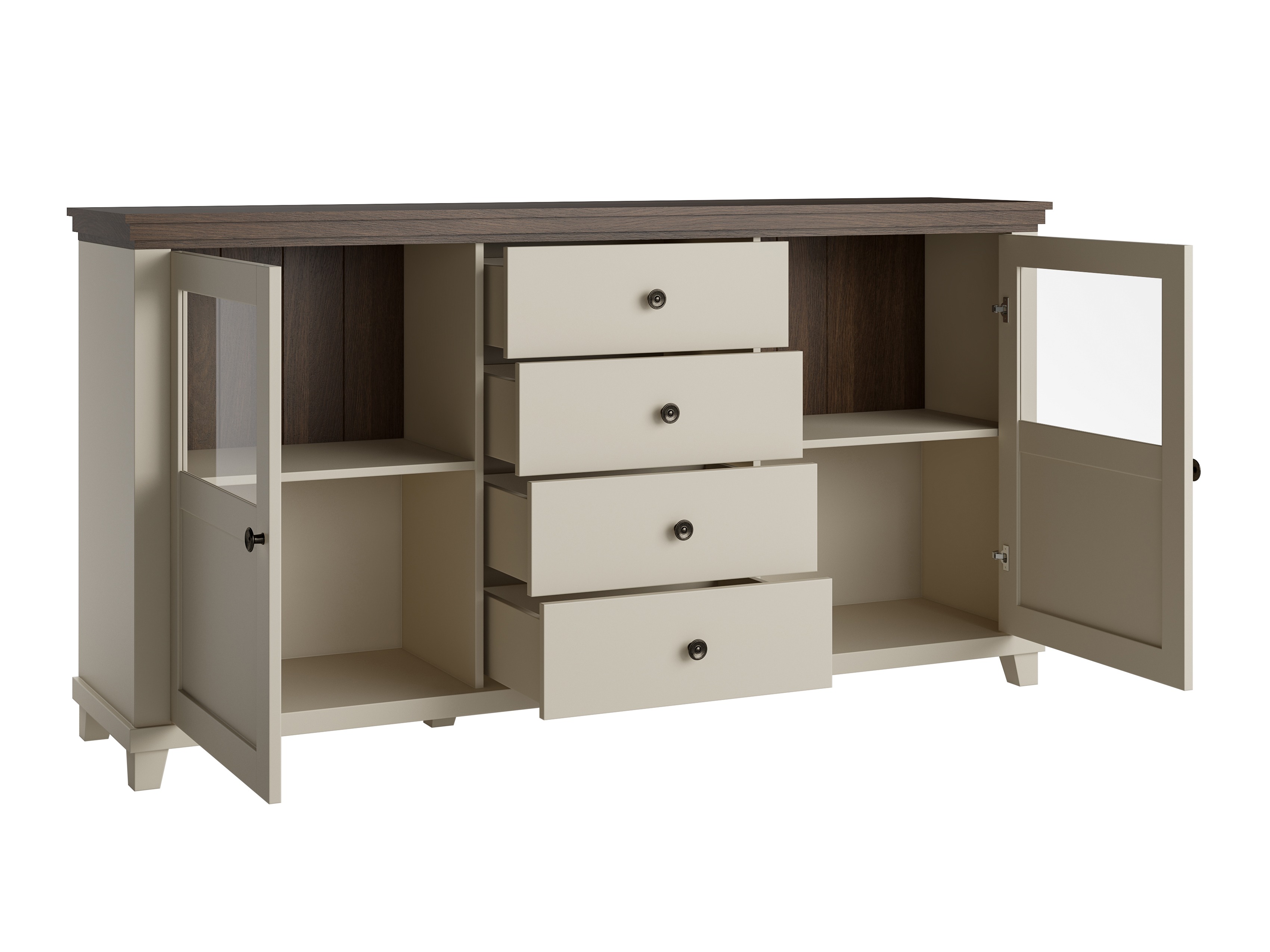 Commode Tolnue 103 (Beige clair + Chêne)