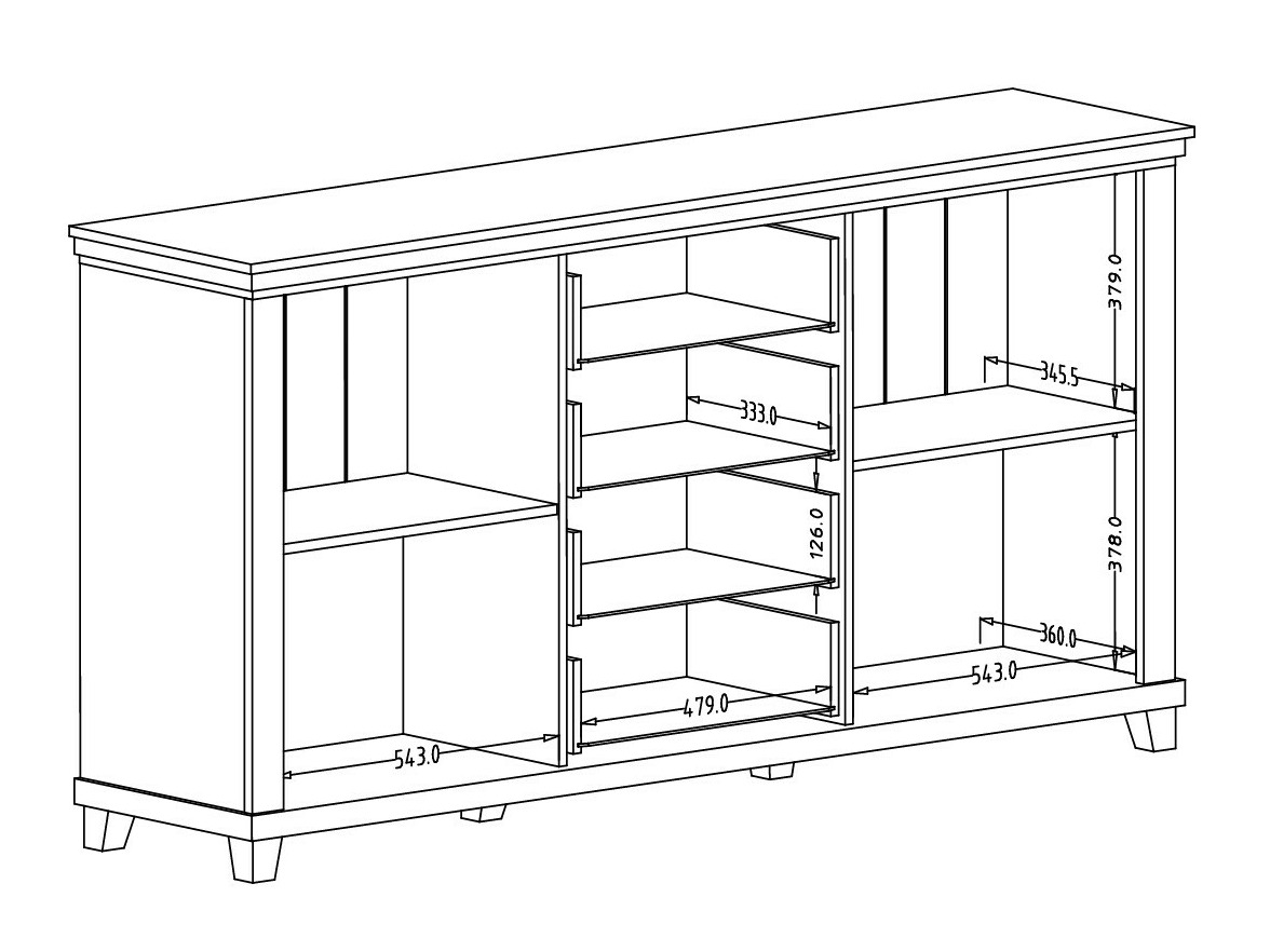 Commode Tolnue 103 (Beige clair + Chêne)