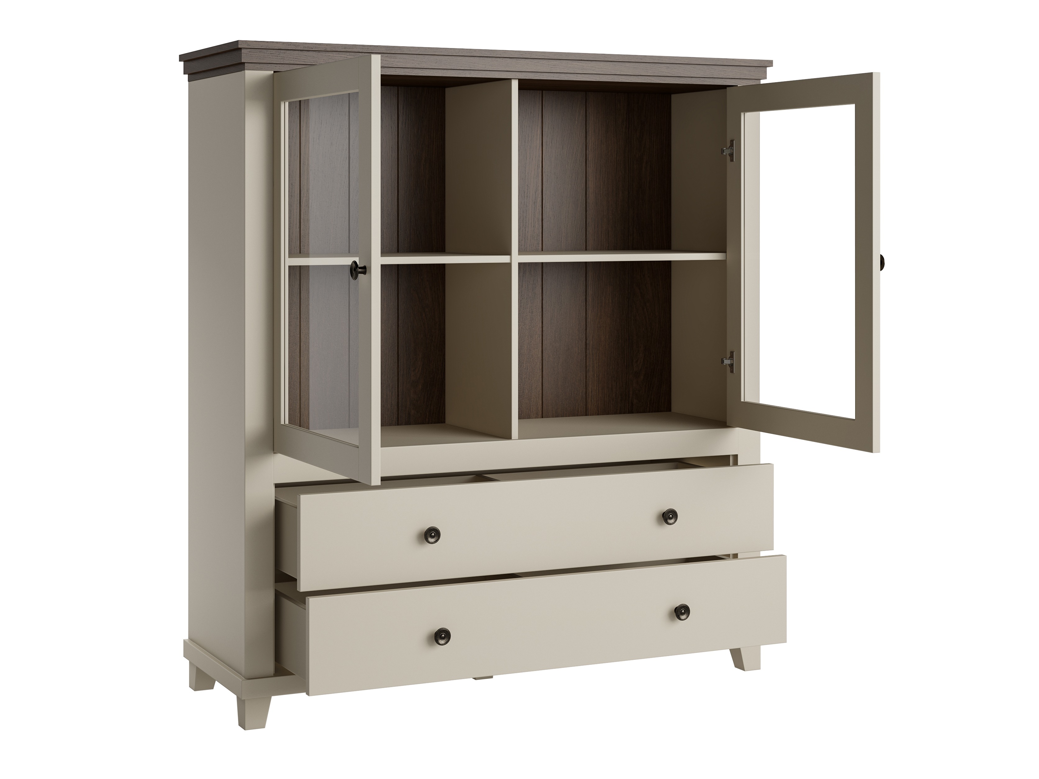 Commode Tolnue 105 (Beige clair + Chêne)