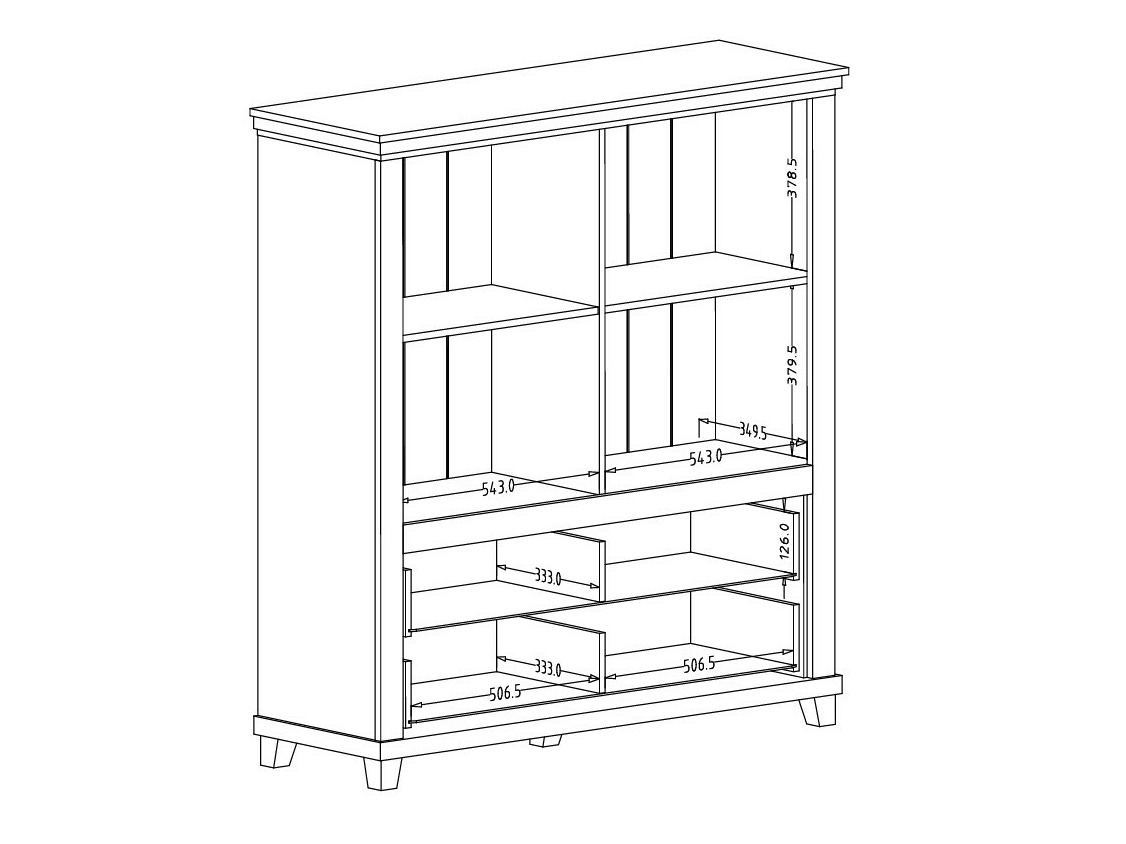Commode Tolnue 105 (Beige clair + Chêne)