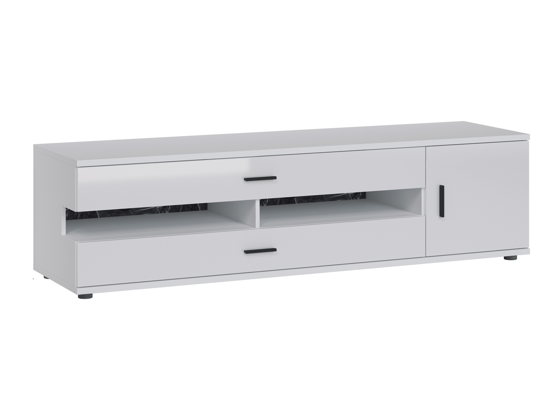 Meuble TV Ontario 171 (Blanc brillant + Blanc)