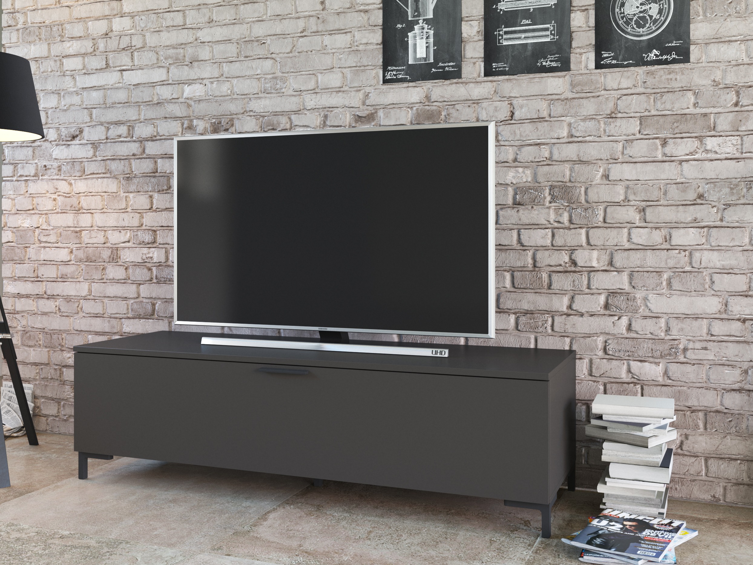 Meuble TV Salnola 103 (Gris)