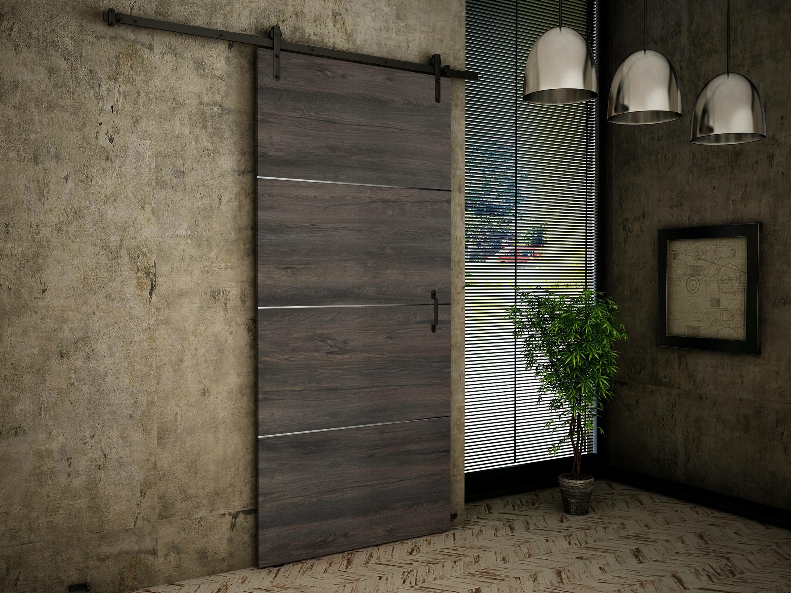 Porte coulissante Dover 155 (Chêne sombre)