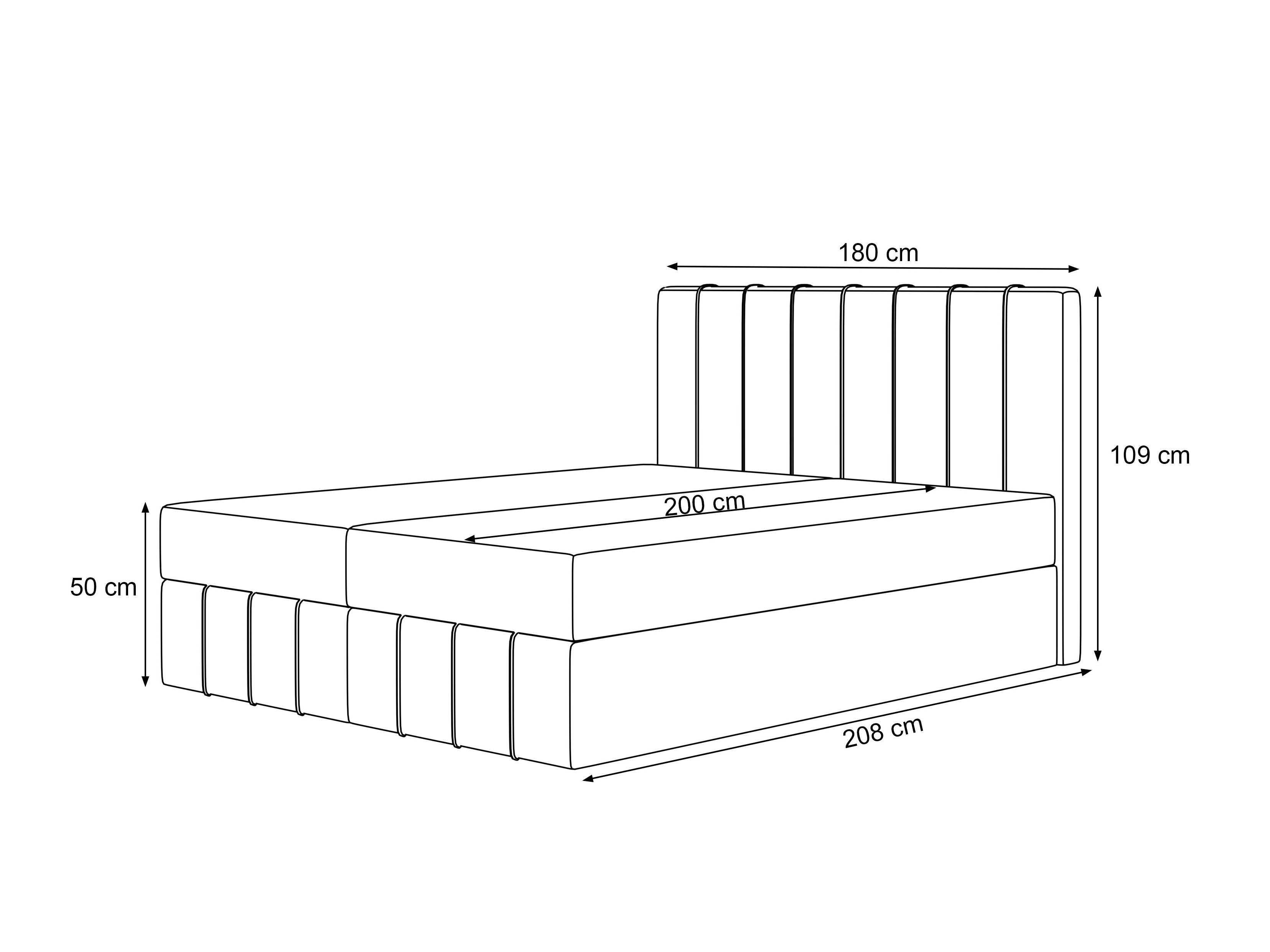 Lit boxspring Martinez 125 (Lumi 03)