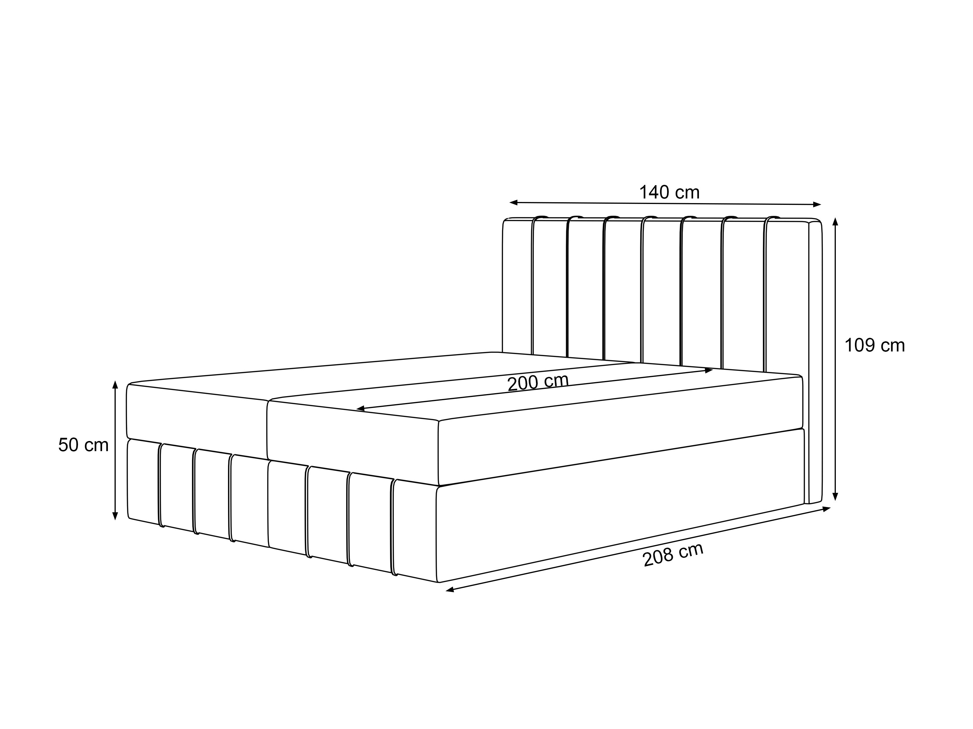 Lit boxspring Martinez 125 (Lumi 11)