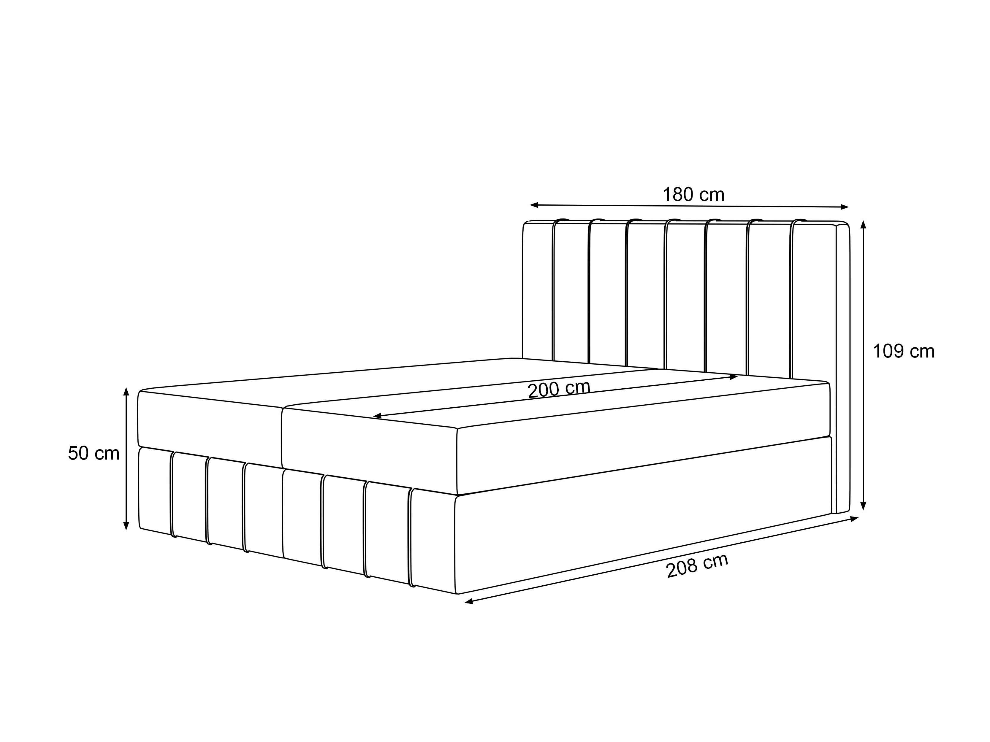 Lit boxspring Martinez 125 (Lumi 11)