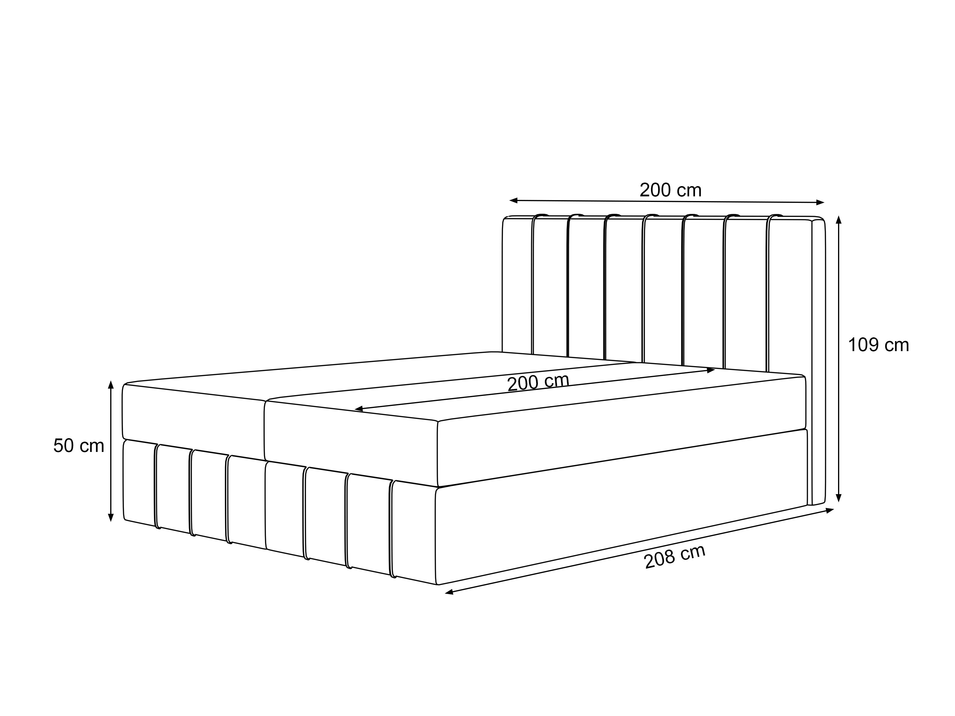 Lit boxspring Martinez 125 (Lumi 11)