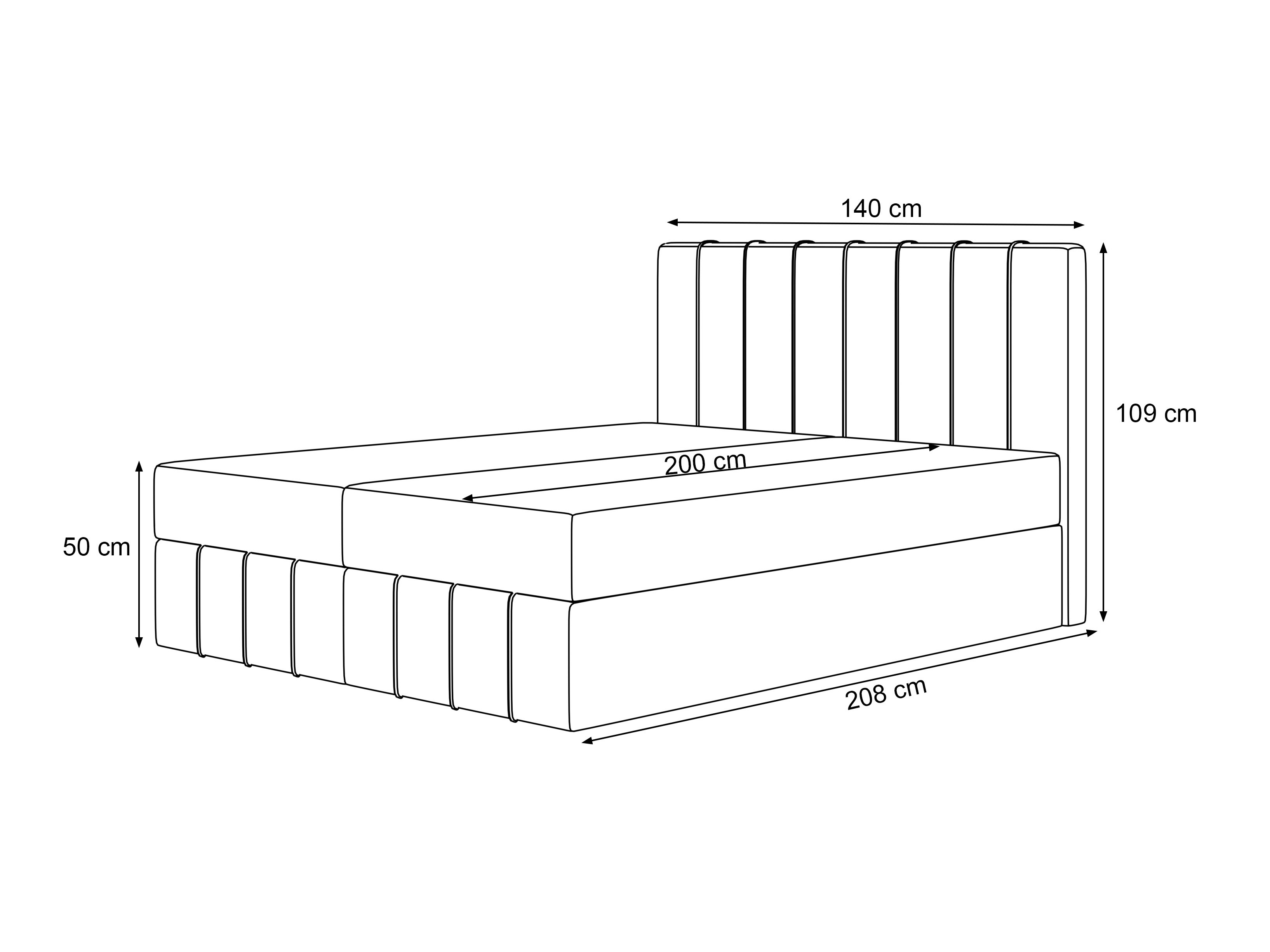 Lit boxspring Martinez 125 (Lumi 19)