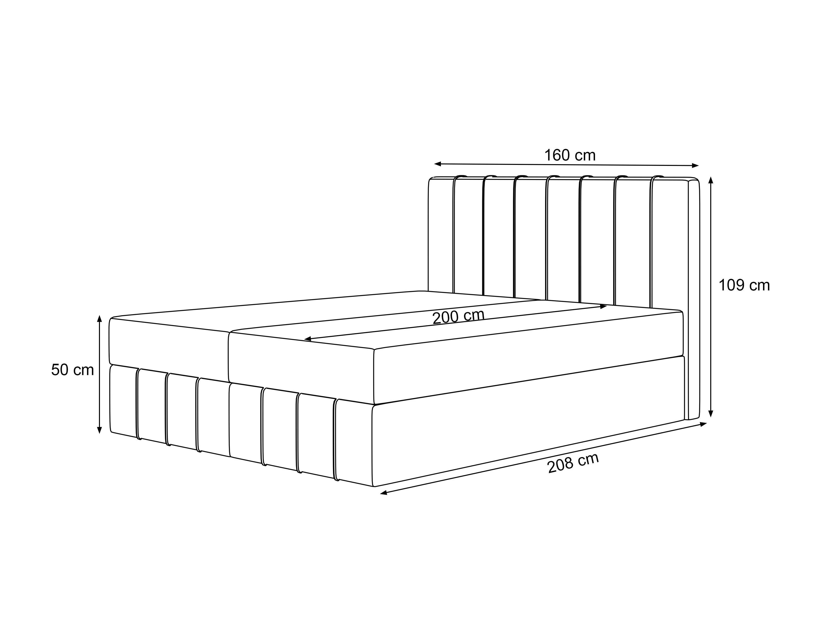 Lit boxspring Martinez 125 (Lumi 19)