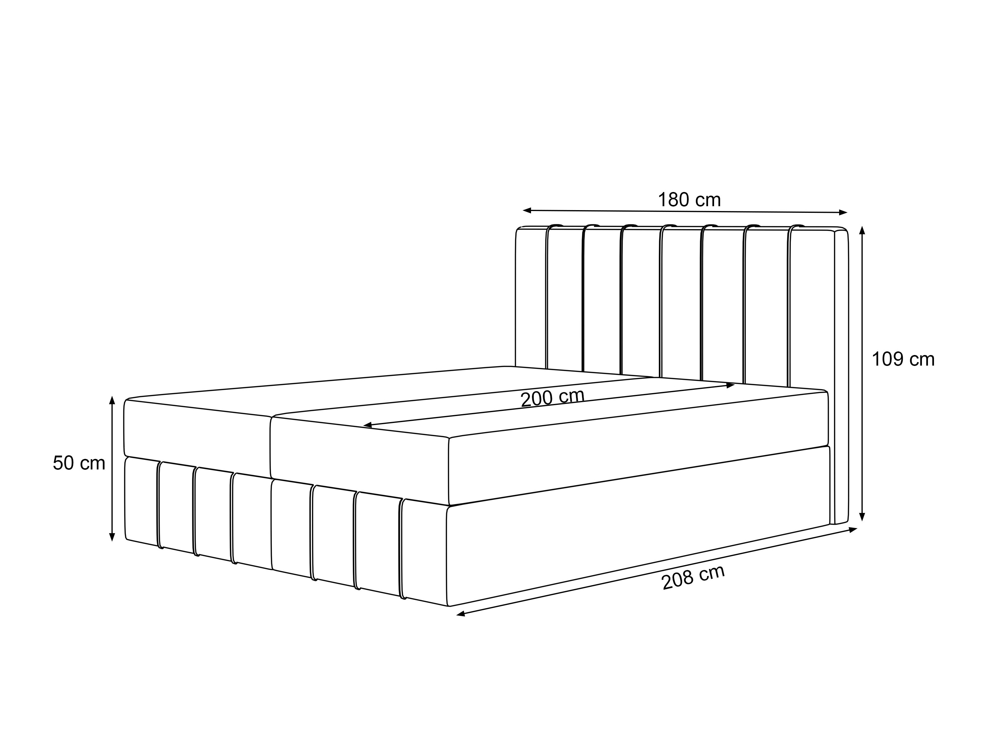 Lit boxspring Martinez 125 (Lumi 19)