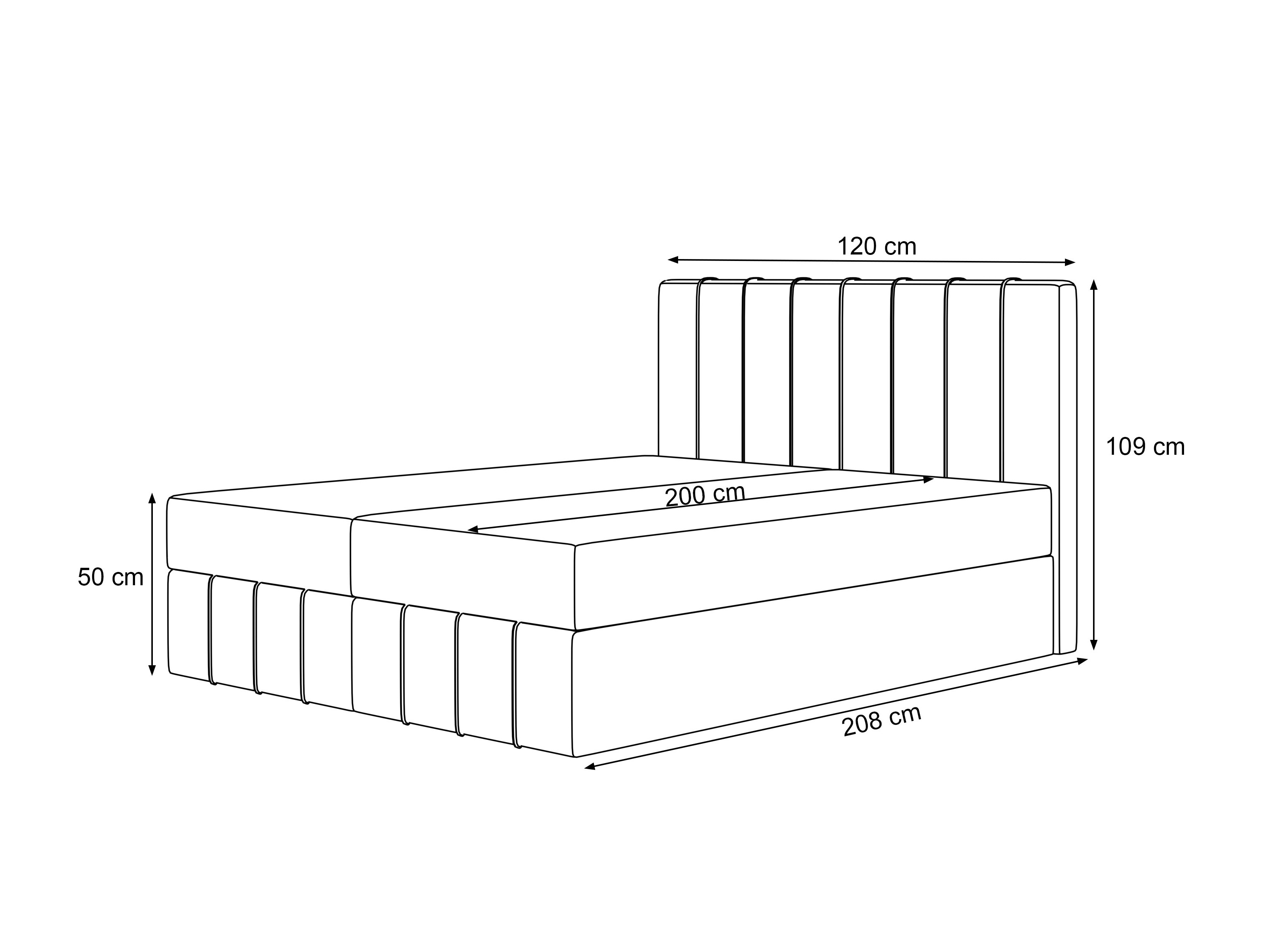 Lit boxspring Martinez 125 (Lumi 35)
