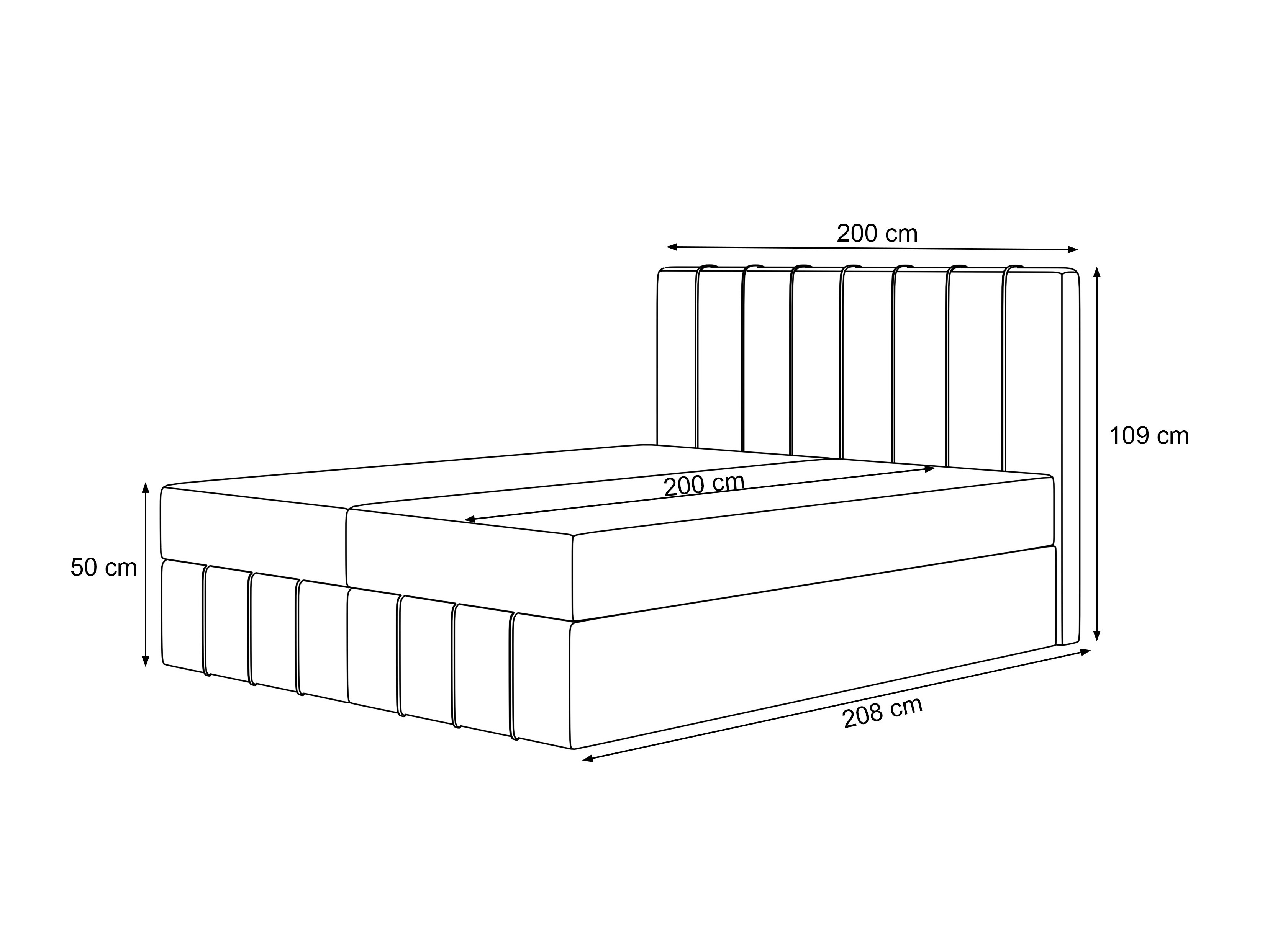 Lit boxspring Martinez 125 (Lumi 35)