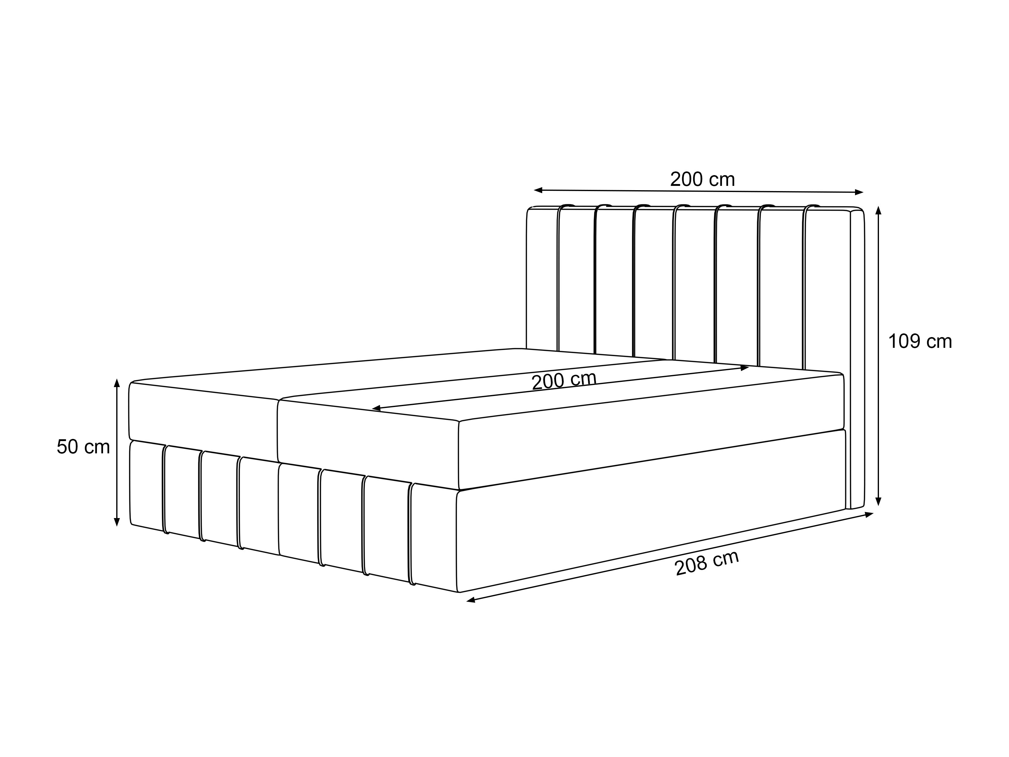Lit boxspring Martinez 125 (Lumi 84)