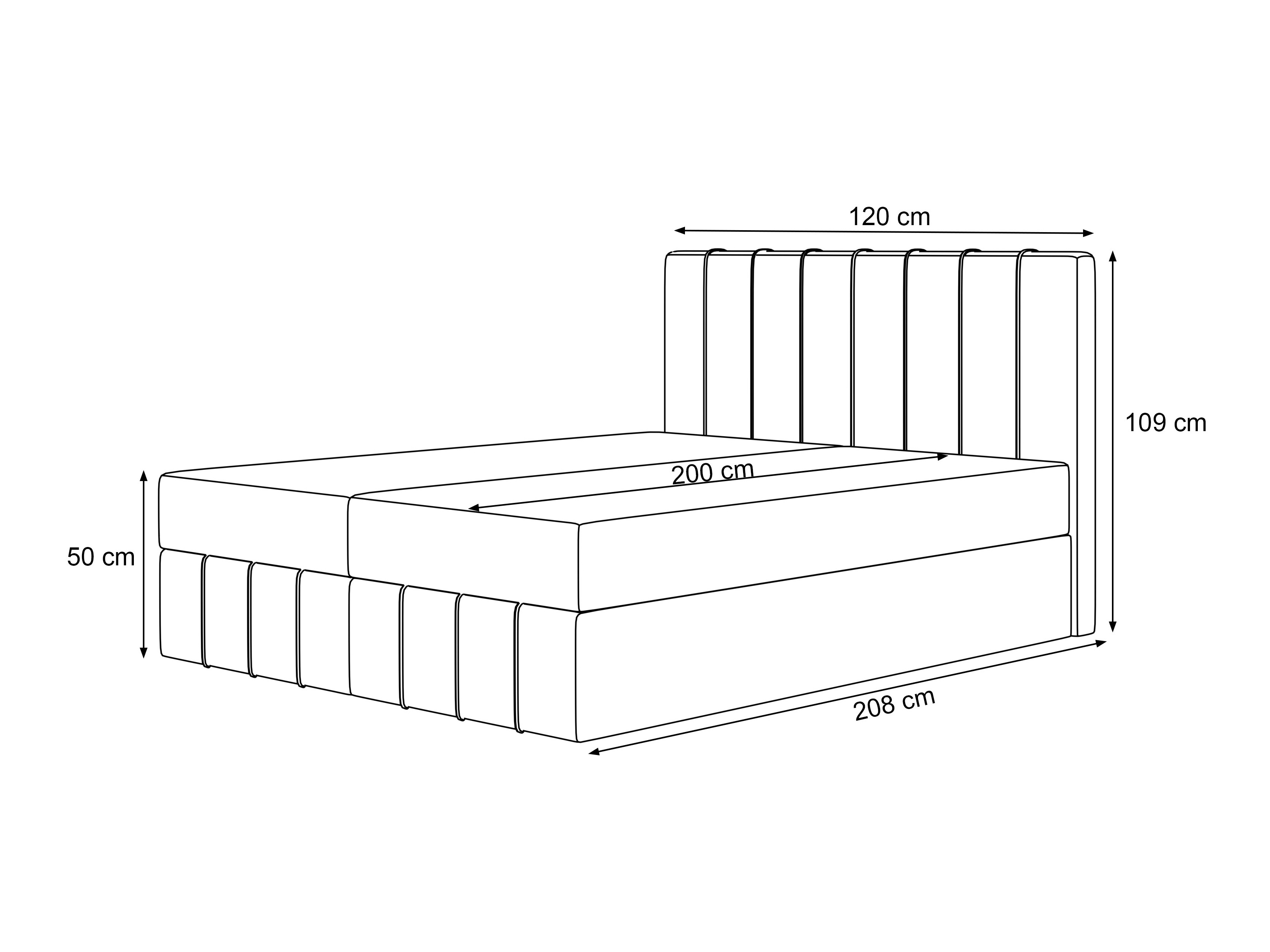 Lit boxspring Martinez 125 (Melody 07)
