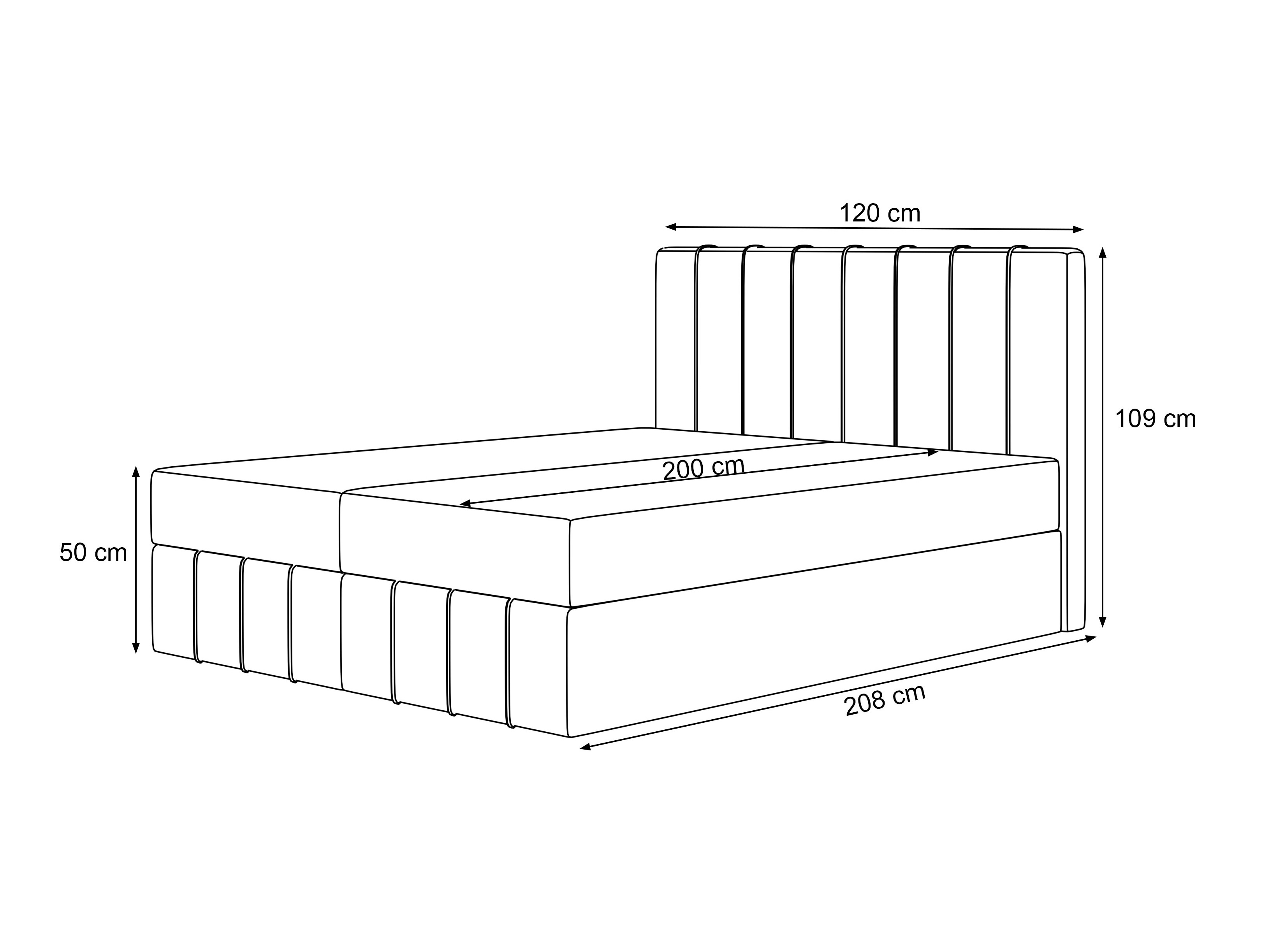 Lit boxspring Martinez 125 (Piano 02)