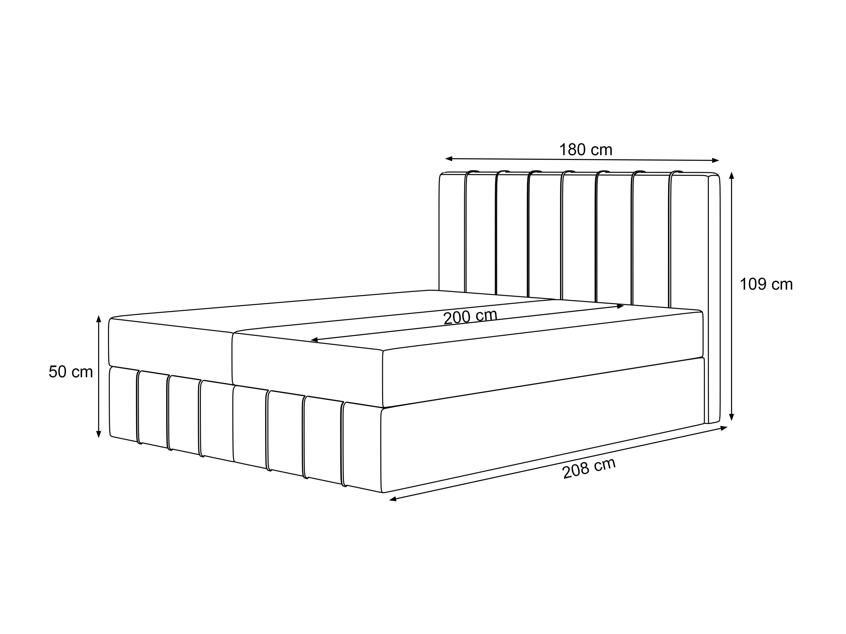 Lit boxspring Martinez 125 (Piano 02)
