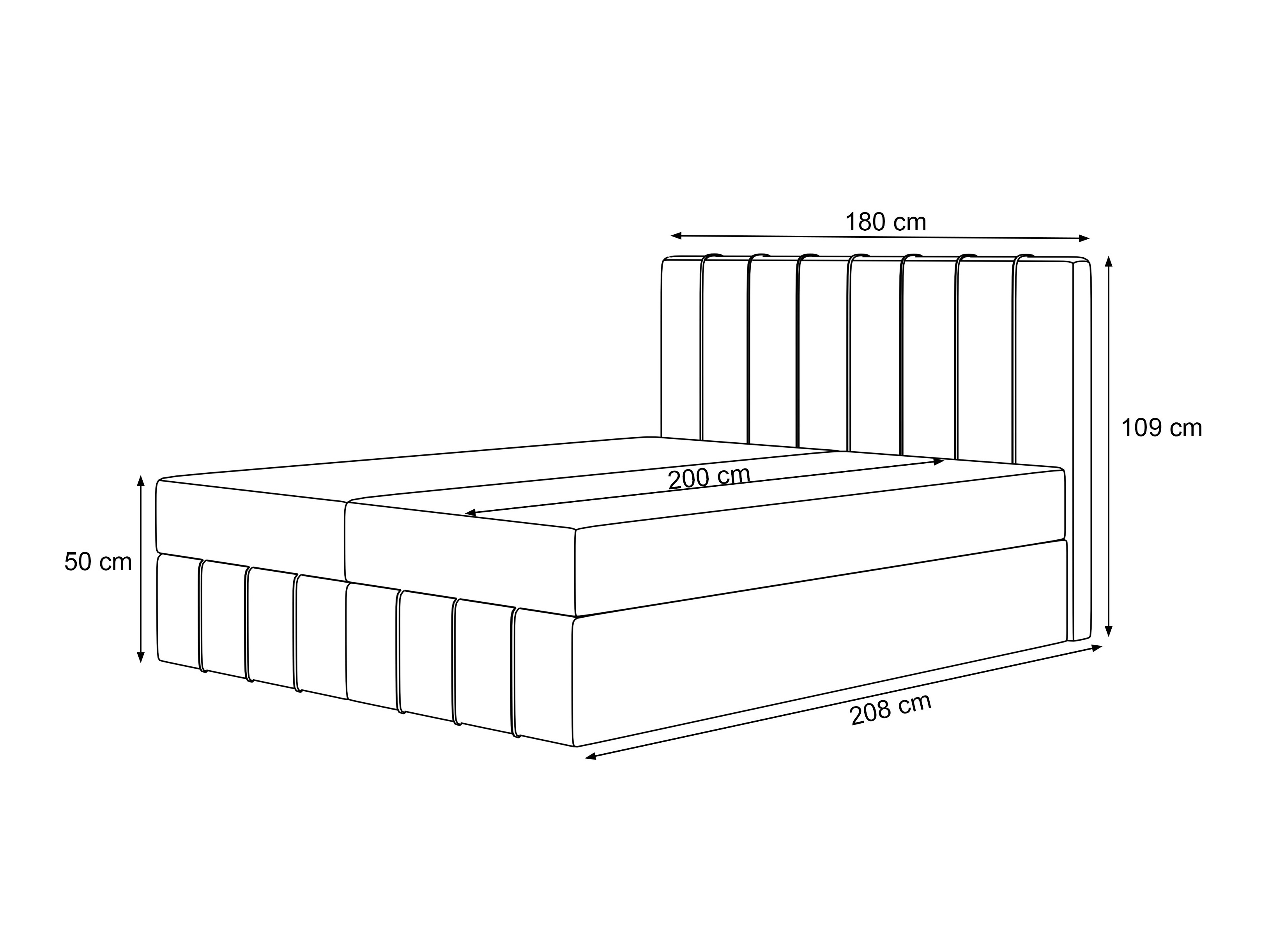 Lit boxspring Martinez 125 (Piano 03)