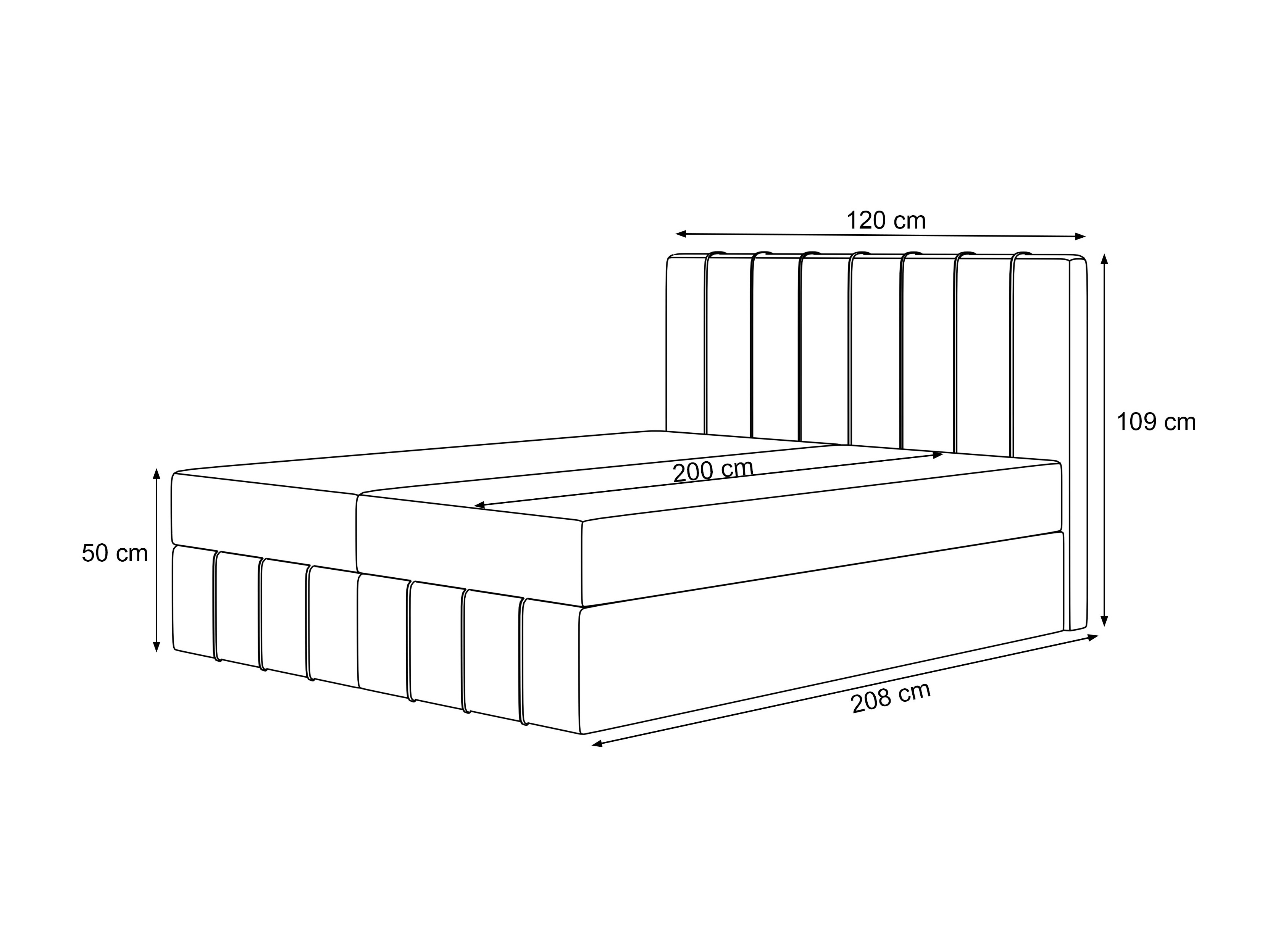 Lit boxspring Martinez 125 (Piano 03)
