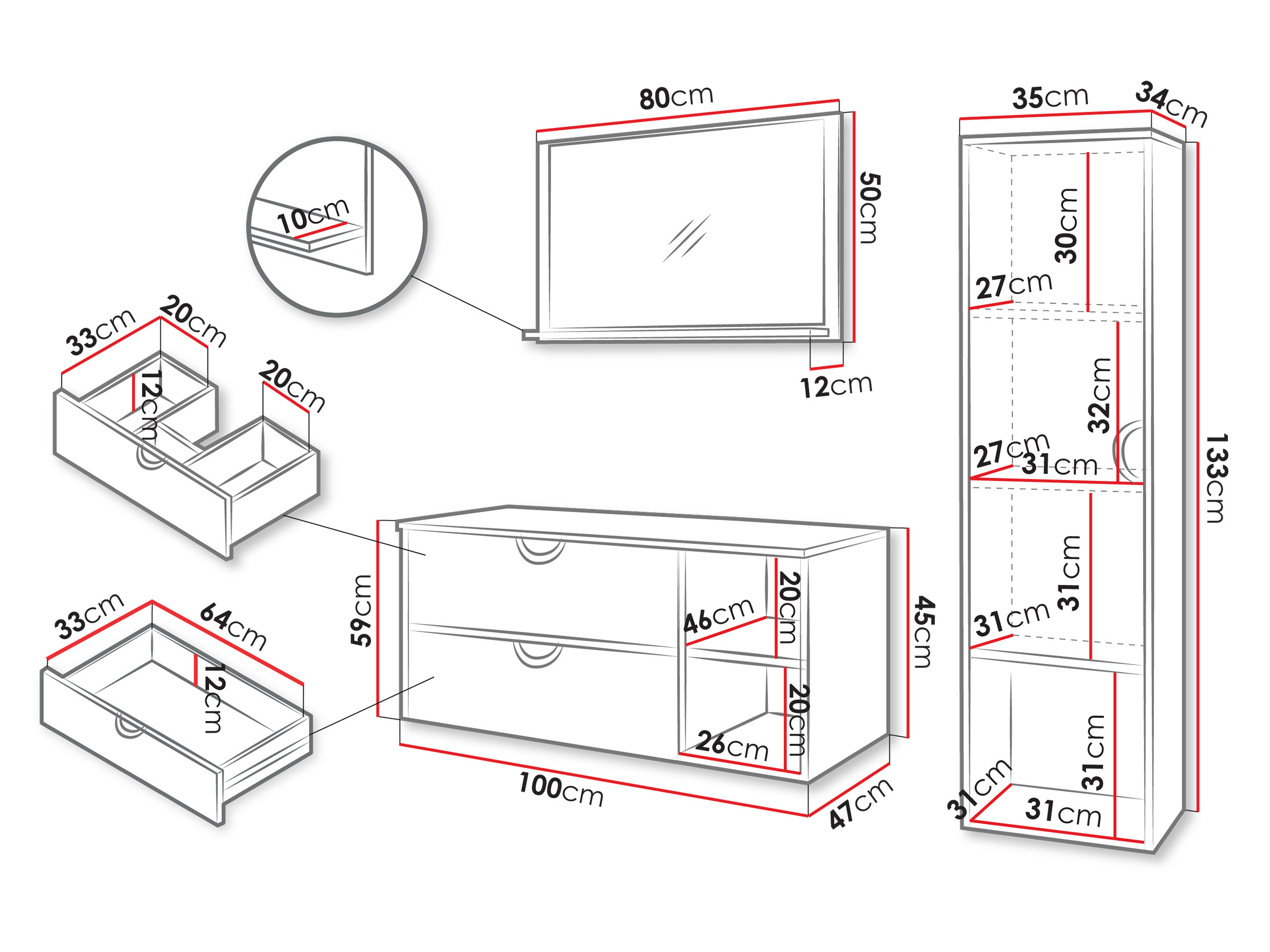 Ensemble de salle de bain Sodalis (Cachemire)