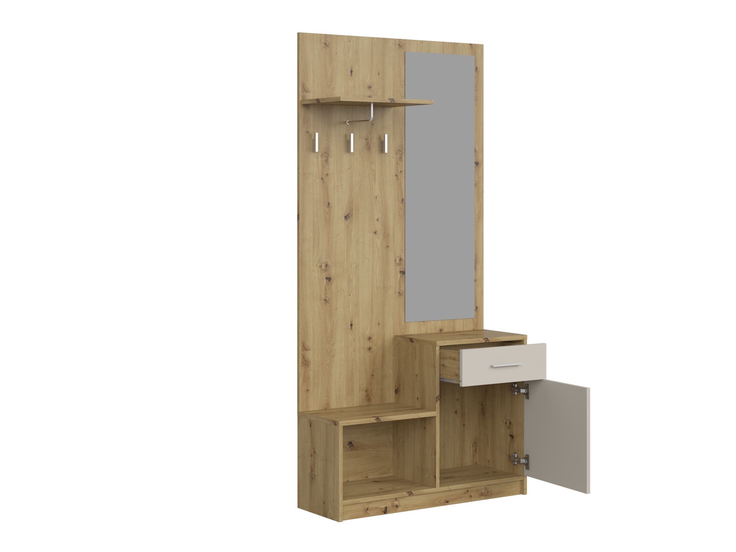 Meuble d'entrée Houston 2084 (Chêne Artisan + Cachemire)