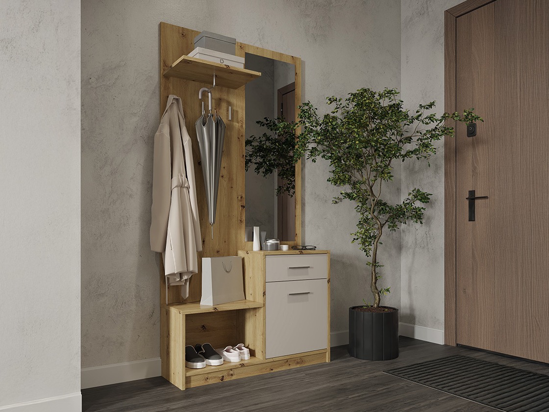 Meuble d'entrée Houston 2084 (Chêne Artisan + Cachemire)